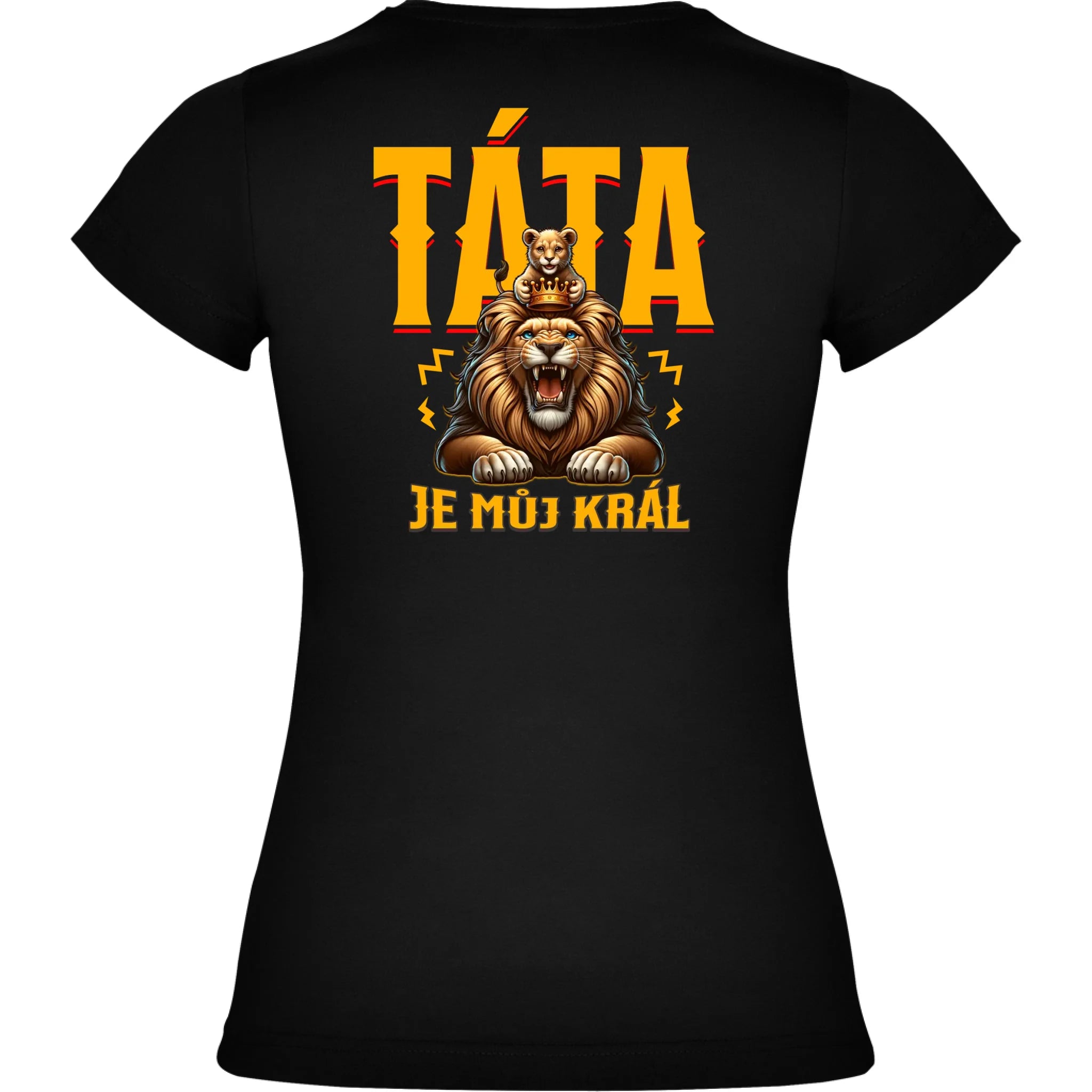 DÍVČÍ TRIČKO s motivem TÁTA JE MŮJ KRÁL potisk jen na záda dívčí jamaica Černá