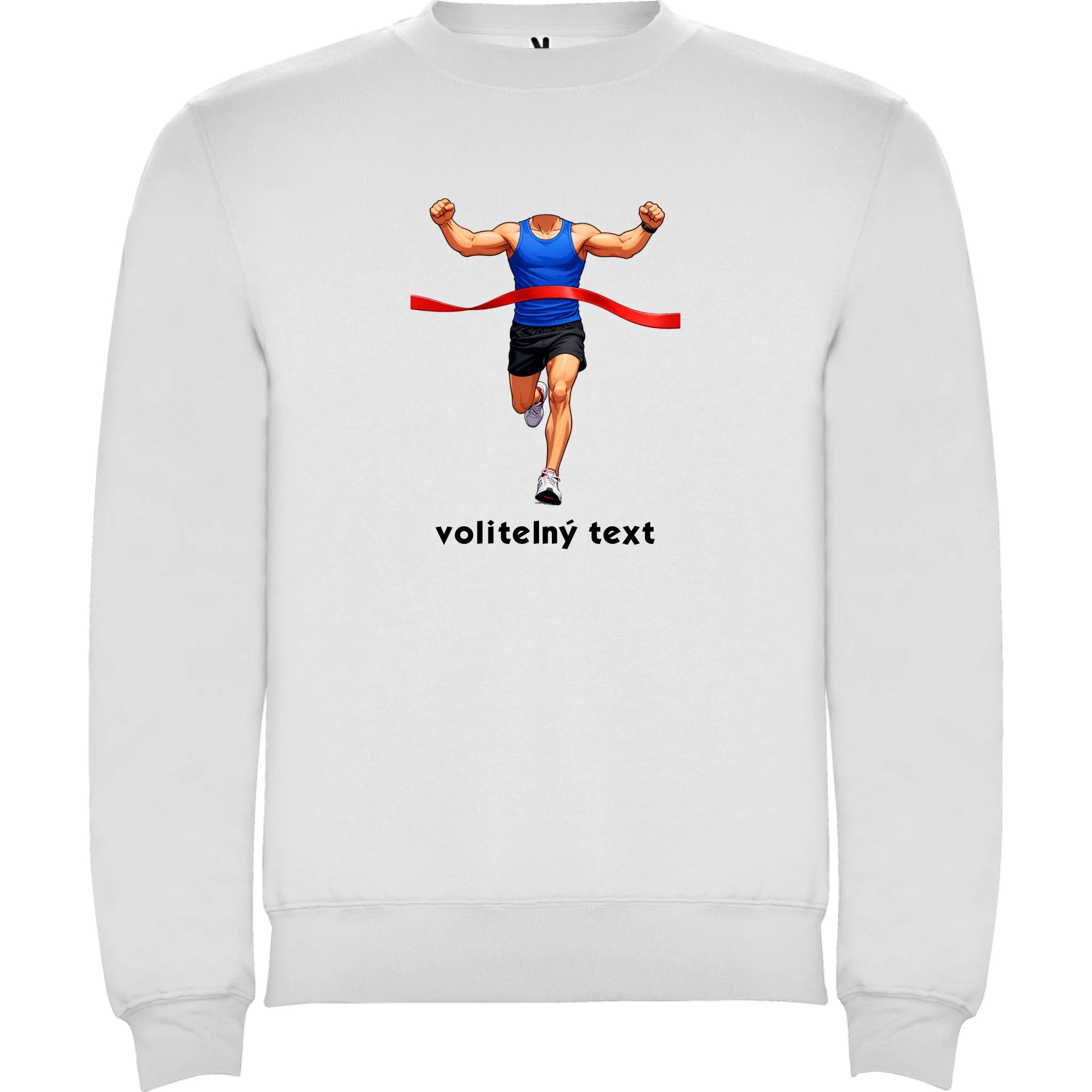 MIKINA BEZ KAPUCE UNISEX s motivem BĚH, KOLO, PLAVÁNÍ (vyberte sport, vložíte fotku) potisk jen dopředu unisex mikina clasica Bílá