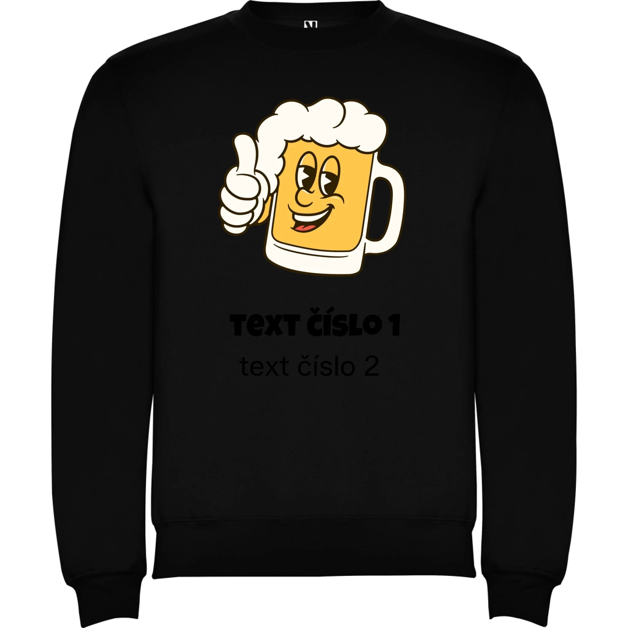 PIVO VÝBĚR OBRÁZKU (10+motivů) a MOŽNOST DOPLNIT VLASTNÍ TEXTY pánská mikina bez unisex potisk jen dopředu unisex mikina clasica Černá