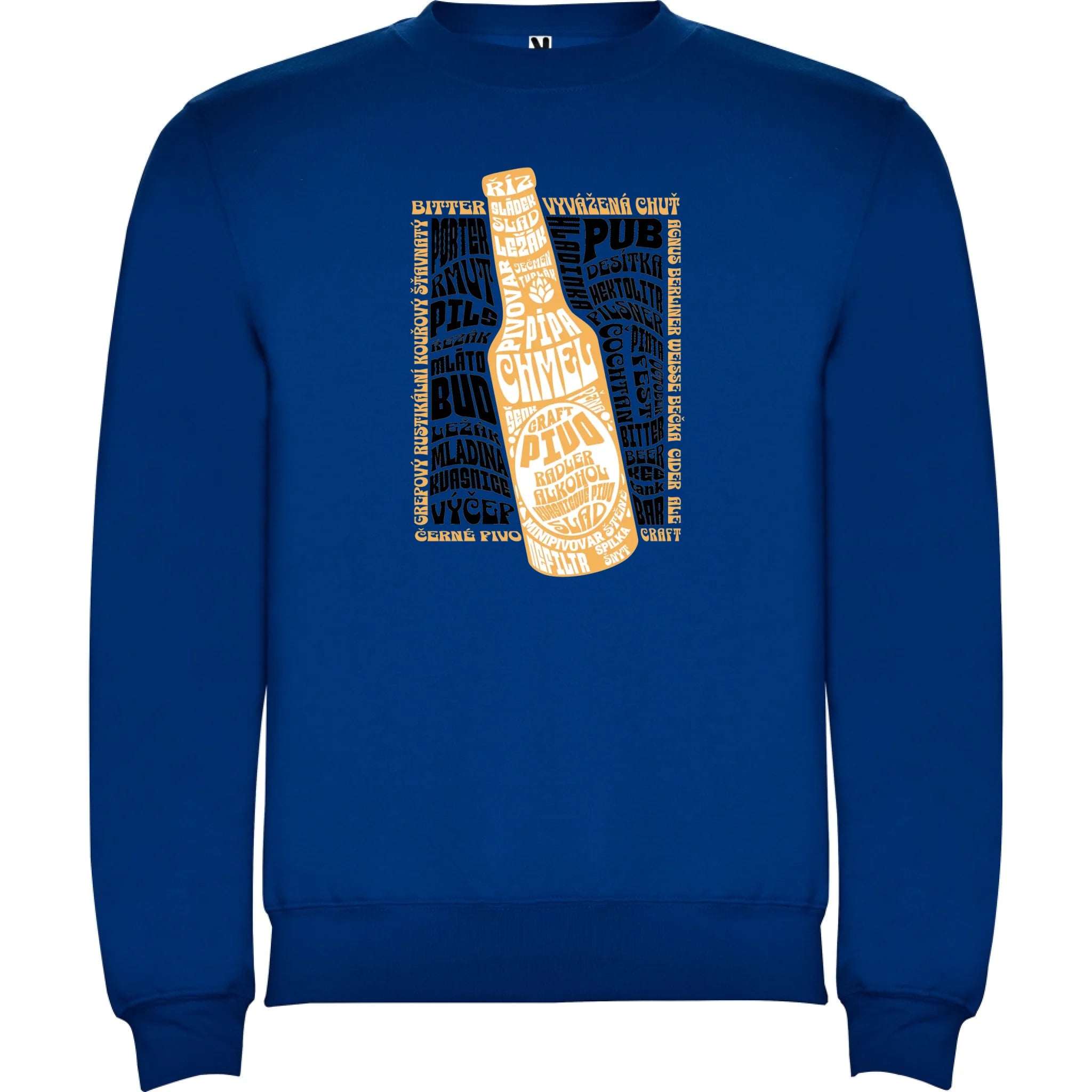 PIVO unisex mikina bez kapuce (5+ motivů) potisk jen dopředu unisex mikina clasica Modrá