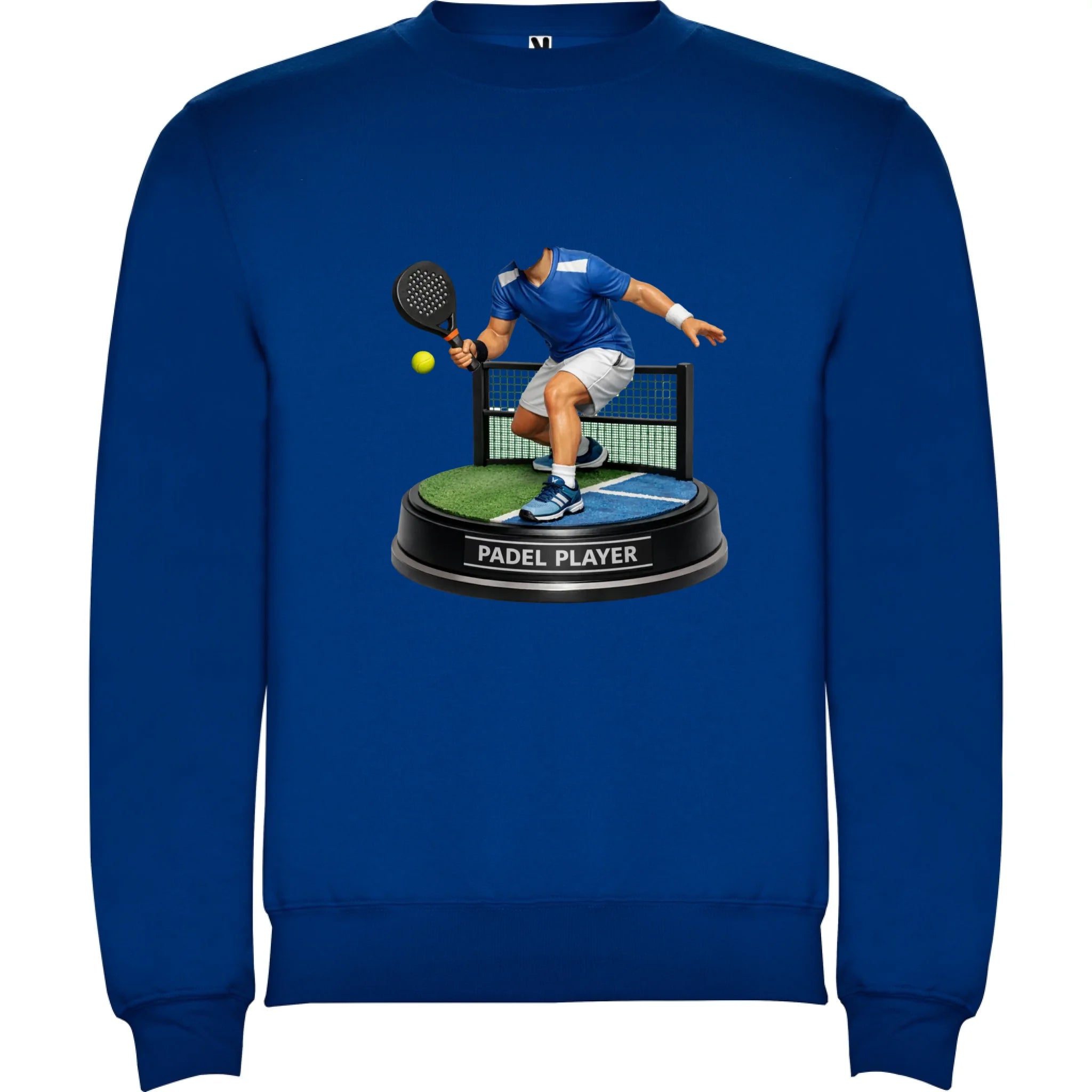 padel HLAVA pánská mikina bez kapuce potisk jen dopředu unisex mikina clasica Modrá