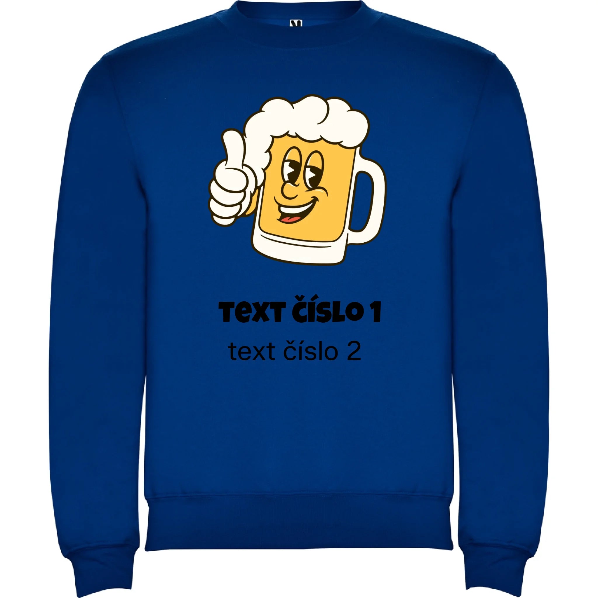 PIVO VÝBĚR OBRÁZKU (10+motivů) a MOŽNOST DOPLNIT VLASTNÍ TEXTY pánská mikina bez unisex potisk jen dopředu unisex mikina clasica Modrá