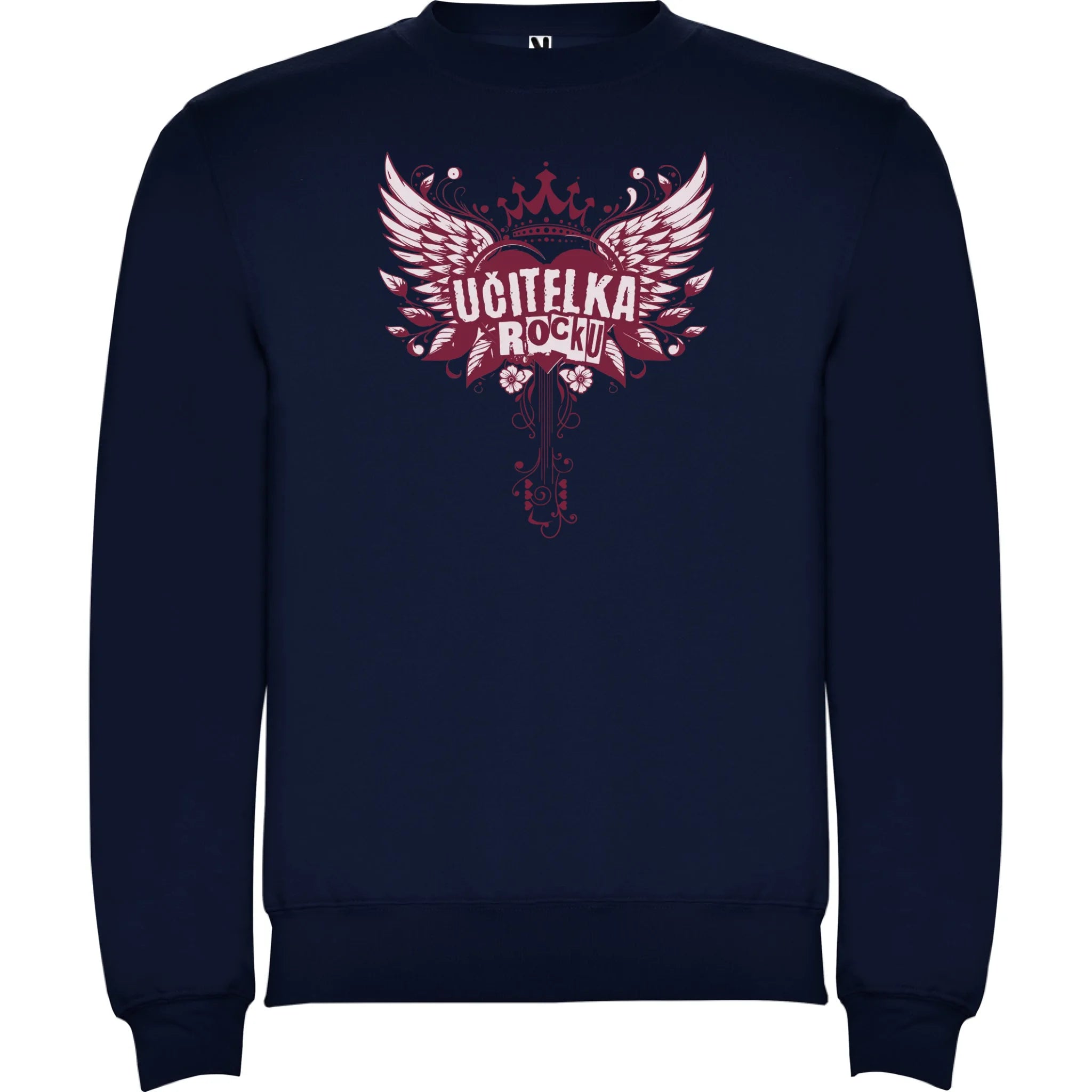 UČITELKA (17+ motivů) MOŽNOST OBOUSTRANNĚHO POTISKU unisex mikina bez kapuce potisk jen dopředu unisex mikina clasica Námořnická modrá