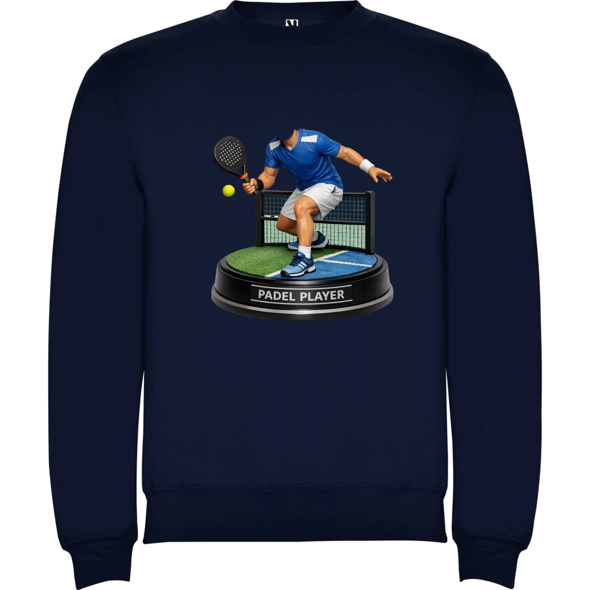 padel HLAVA pánská mikina bez kapuce potisk jen dopředu unisex mikina clasica Námořnická modrá