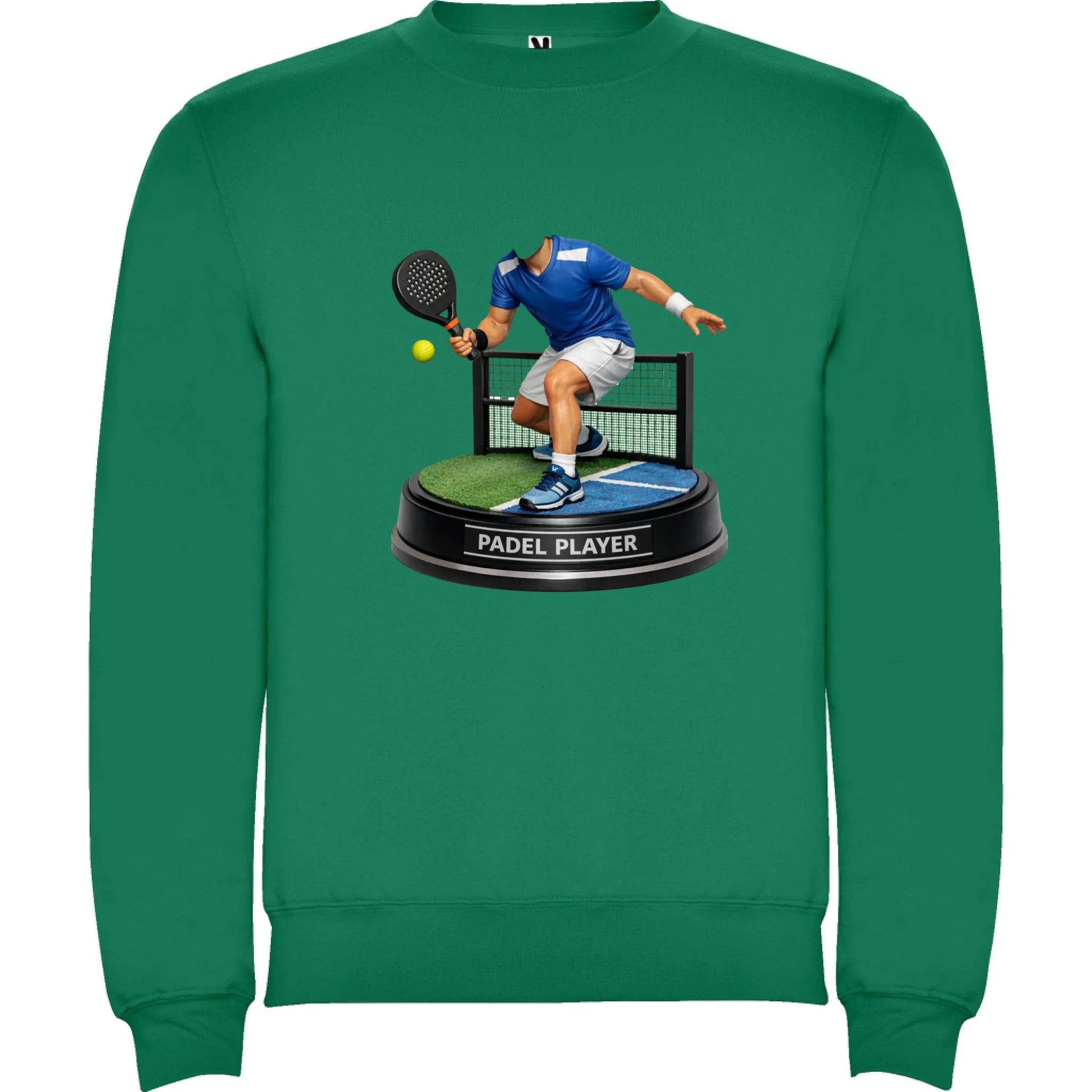 padel HLAVA pánská mikina bez kapuce potisk jen dopředu unisex mikina clasica Sytě zelená