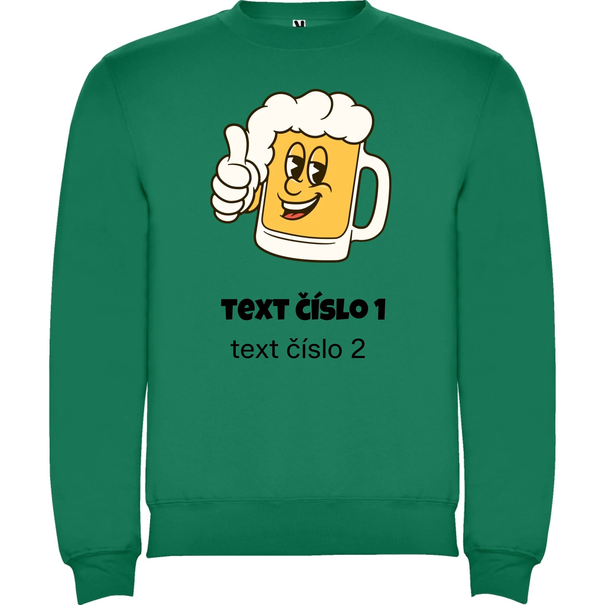 PIVO VÝBĚR OBRÁZKU (10+motivů) a MOŽNOST DOPLNIT VLASTNÍ TEXTY pánská mikina bez unisex potisk jen dopředu unisex mikina clasica Sytě zelená