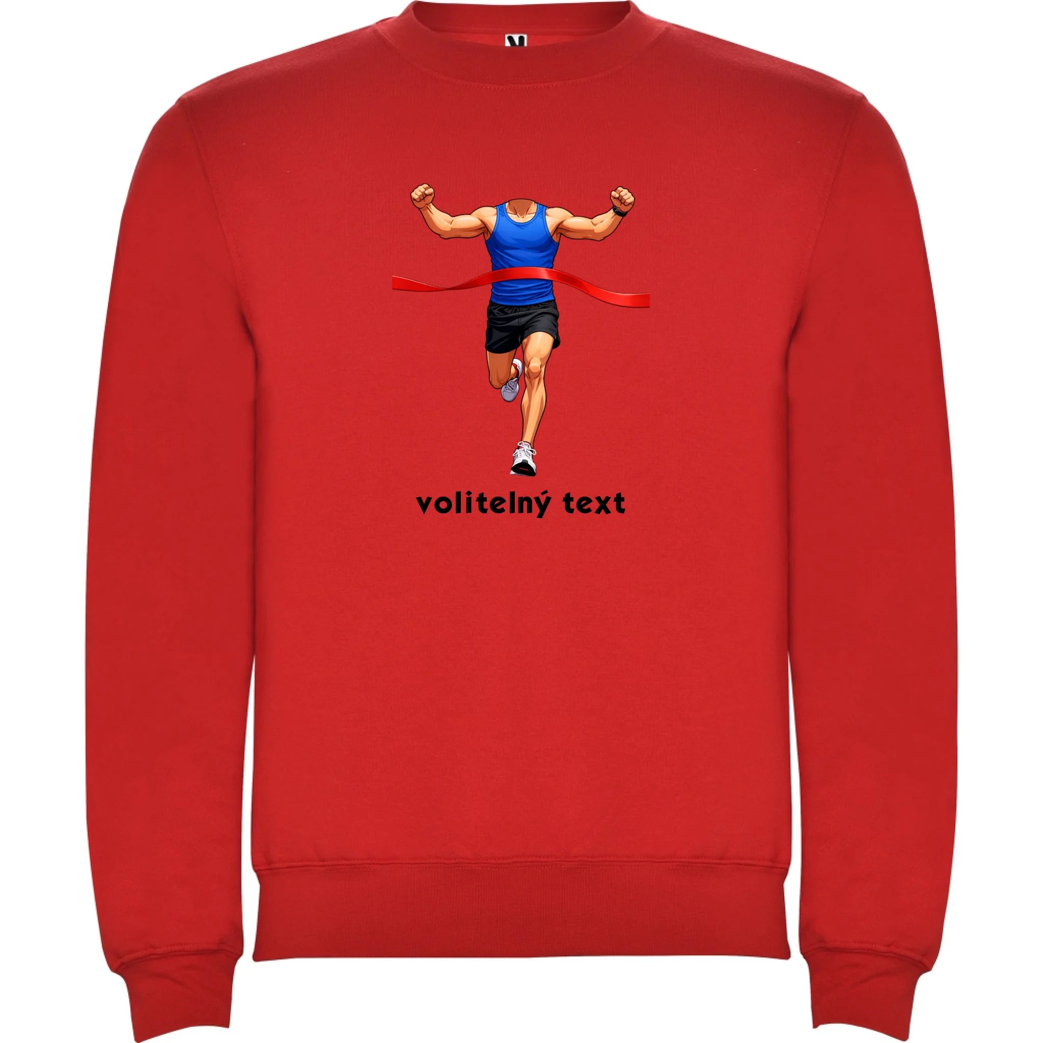 MIKINA BEZ KAPUCE UNISEX s motivem BĚH, KOLO, PLAVÁNÍ (vyberte sport, vložíte fotku) potisk jen dopředu unisex mikina clasica Červená