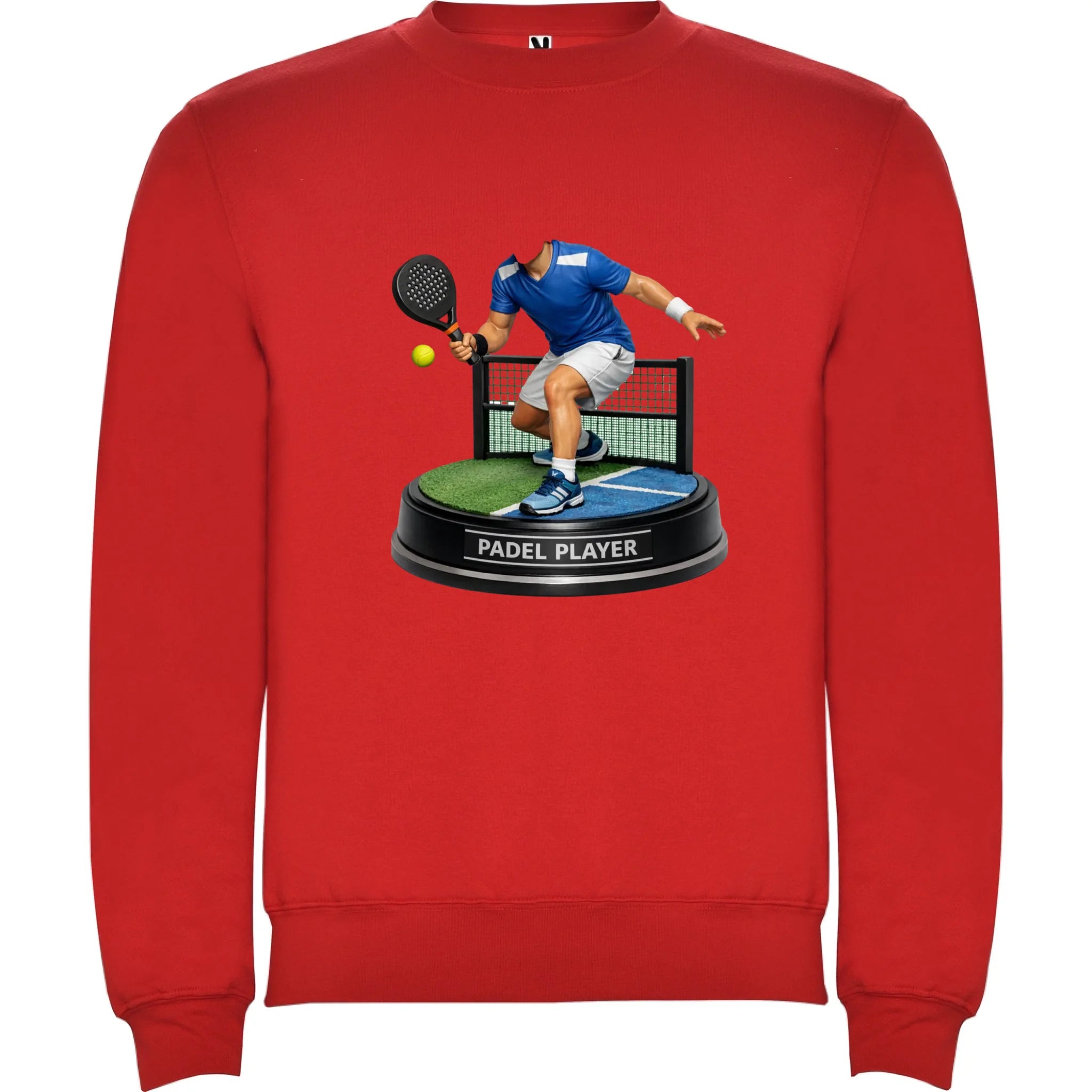 padel HLAVA pánská mikina bez kapuce potisk jen dopředu unisex mikina clasica Červená