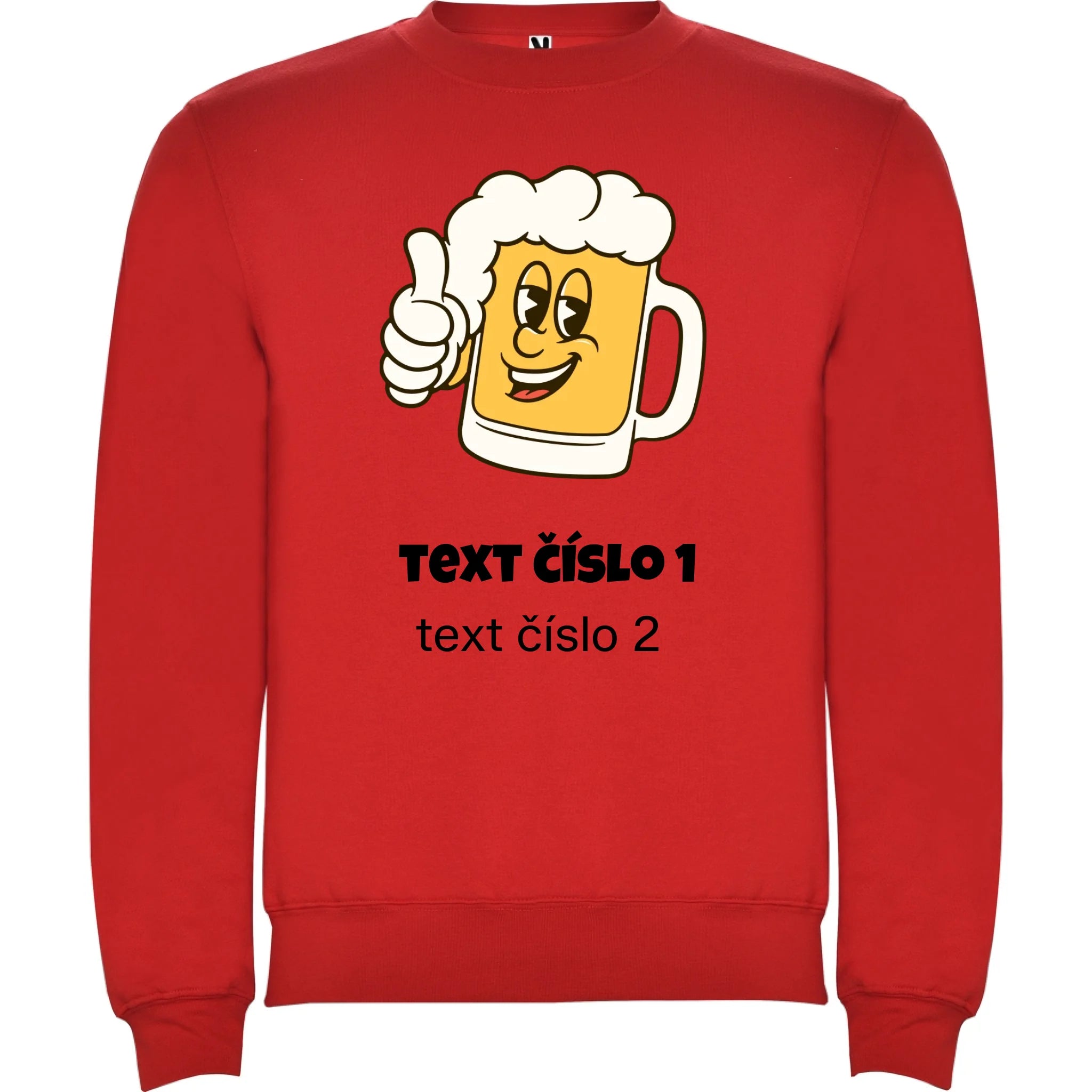 PIVO VÝBĚR OBRÁZKU (10+motivů) a MOŽNOST DOPLNIT VLASTNÍ TEXTY pánská mikina bez unisex potisk jen dopředu unisex mikina clasica Červená