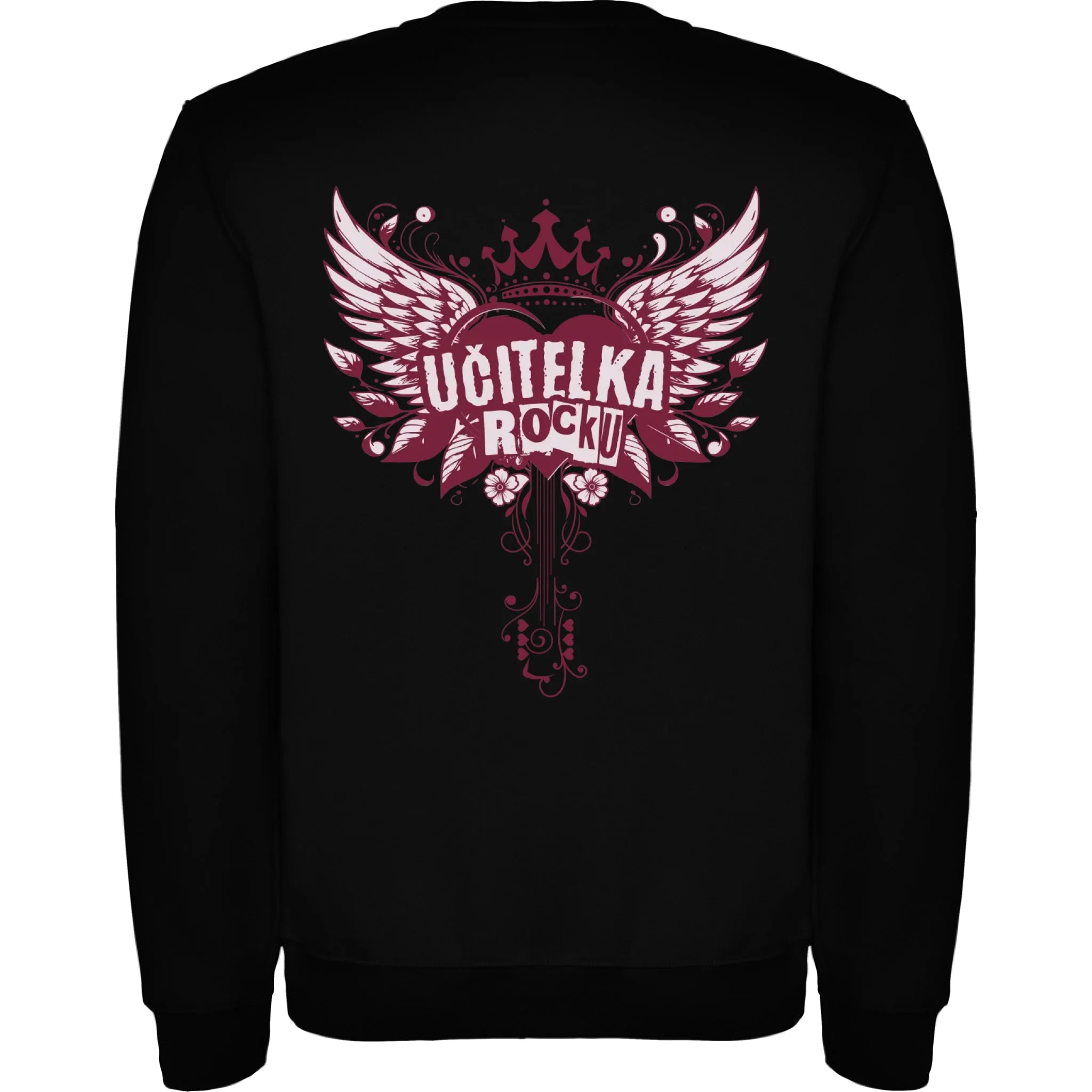 UČITELKA (17+ motivů) MOŽNOST OBOUSTRANNĚHO POTISKU unisex mikina bez kapuce potisk jen na záda unisex mikina clasica Černá