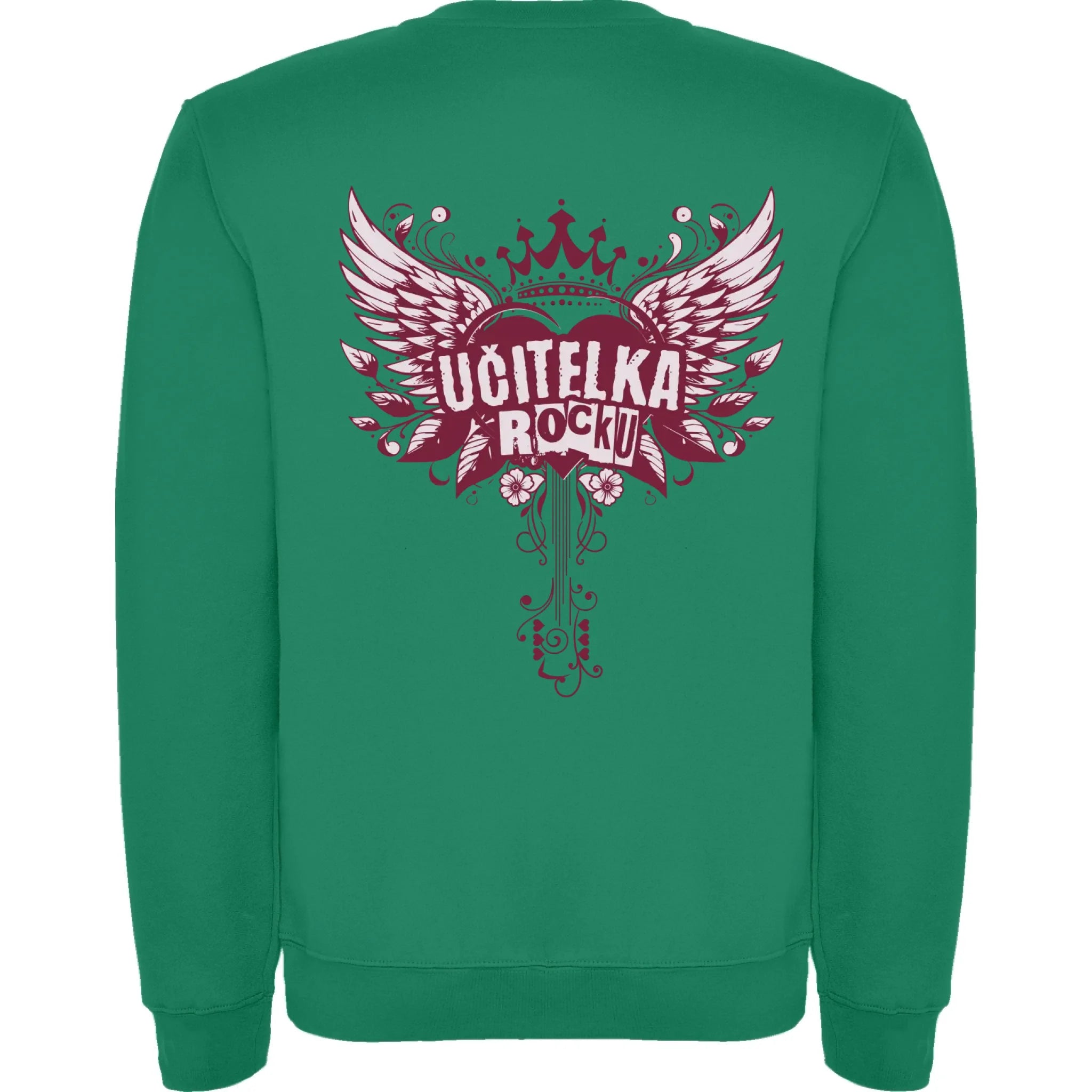 UČITELKA (17+ motivů) MOŽNOST OBOUSTRANNĚHO POTISKU unisex mikina bez kapuce potisk jen na záda unisex mikina clasica Sytě zelená