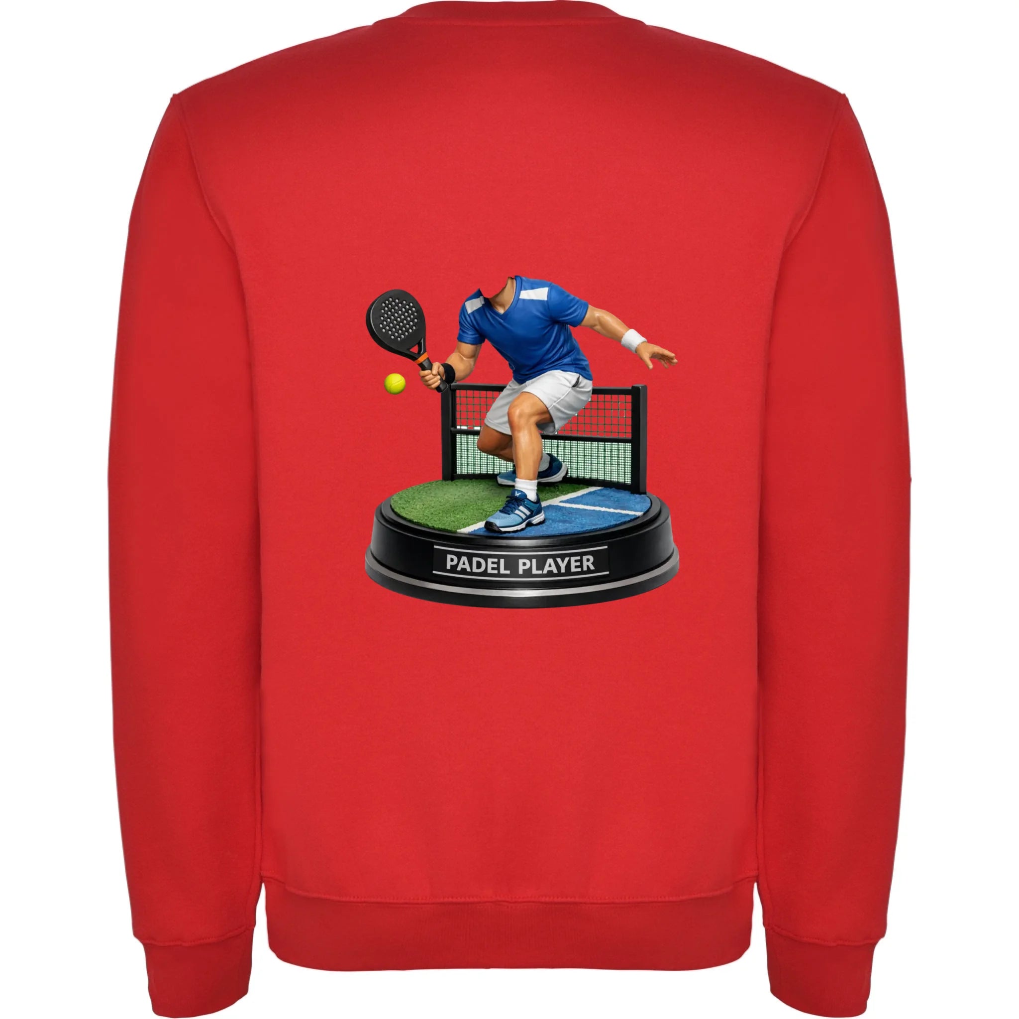 padel HLAVA pánská mikina bez kapuce potisk jen na záda unisex mikina clasica Červená