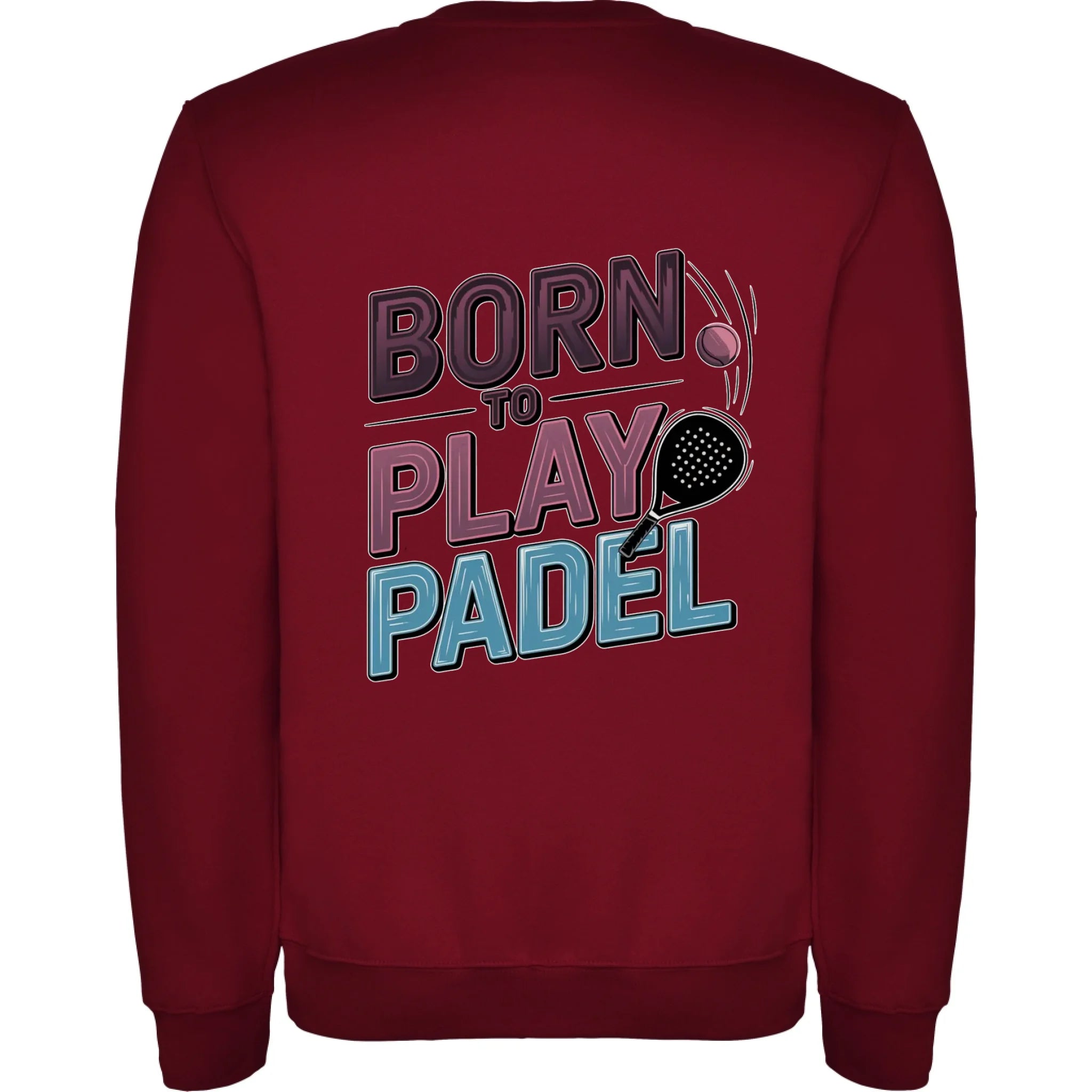 PRO HRÁČE PADELU (výběr z 18+ motivů) unisex mikina bez kapuce potisk jen na záda unisex mikina clasica Granátová