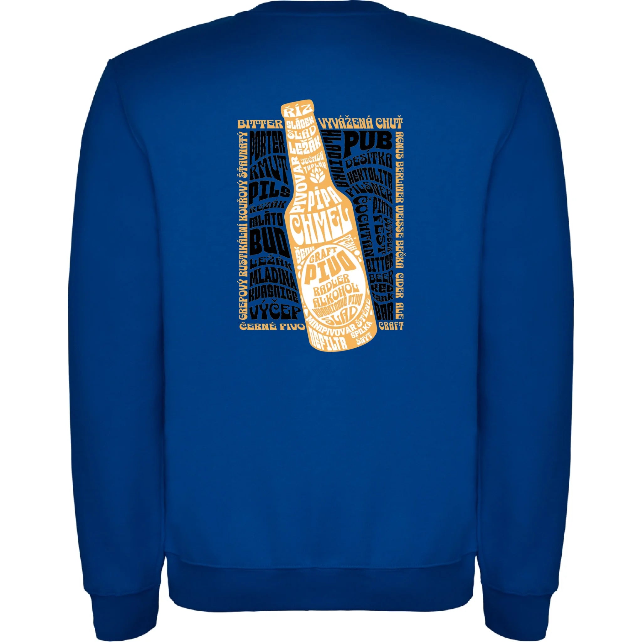PIVO unisex mikina bez kapuce (5+ motivů) potisk jen na záda unisex mikina clasica Modrá
