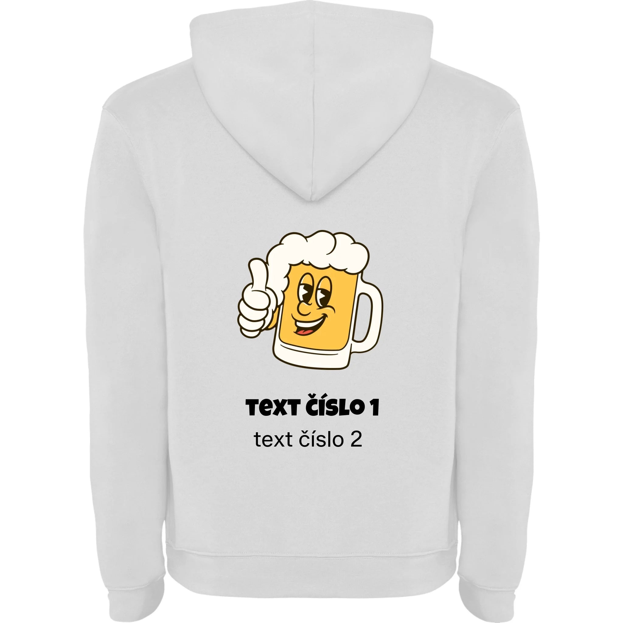 PIVO VÝBĚR OBRÁZKU (10+motivů) a MOŽNOST DOPLNIT VLASTNÍ TEXTY pánská mikina s kapucí