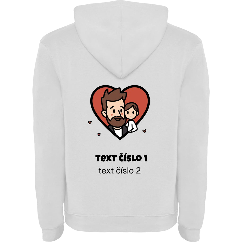 NEJ TÁTA VÝBĚR OBRÁZKU (10+motivů) a MOŽNOST DOPLNIT VLASTNÍ TEXTY pánská mikina s kapucí