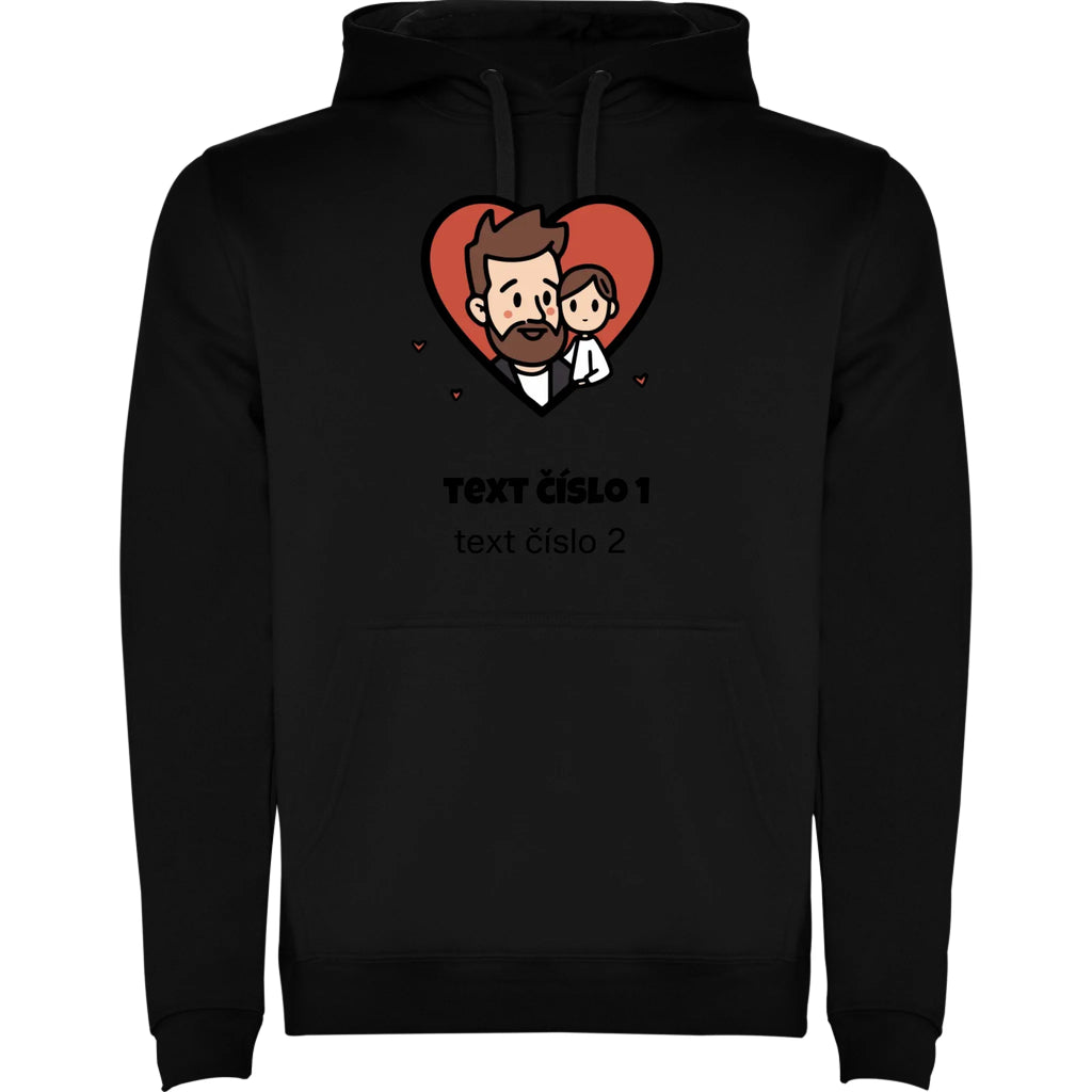 NEJ TÁTA VÝBĚR OBRÁZKU (10+motivů) a MOŽNOST DOPLNIT VLASTNÍ TEXTY pánská mikina s kapucí