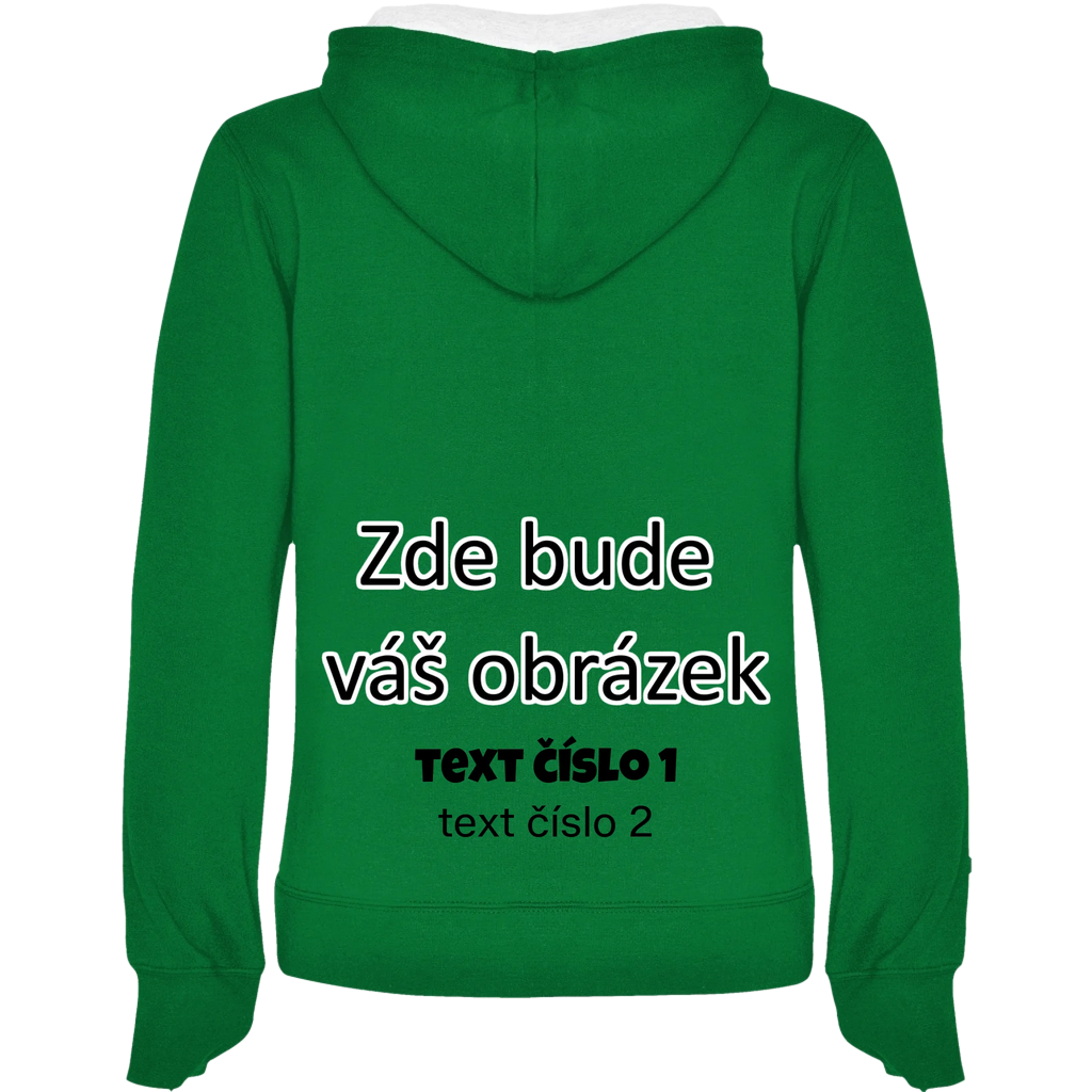 PÁNSKÁ / DÁMSKÁ / DĚTSKÁ mikina s kapucí týmová POTISK NA ZÁDA