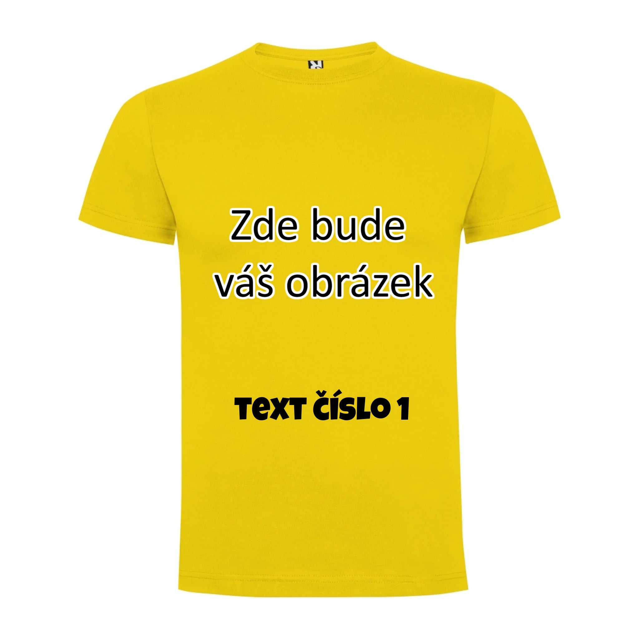 PÁNSKÉ / DÁMSKÉ / DĚTSKÉ tričko týmové POTISK DOPŘEDU potisk pánské chlapecké Žlutá