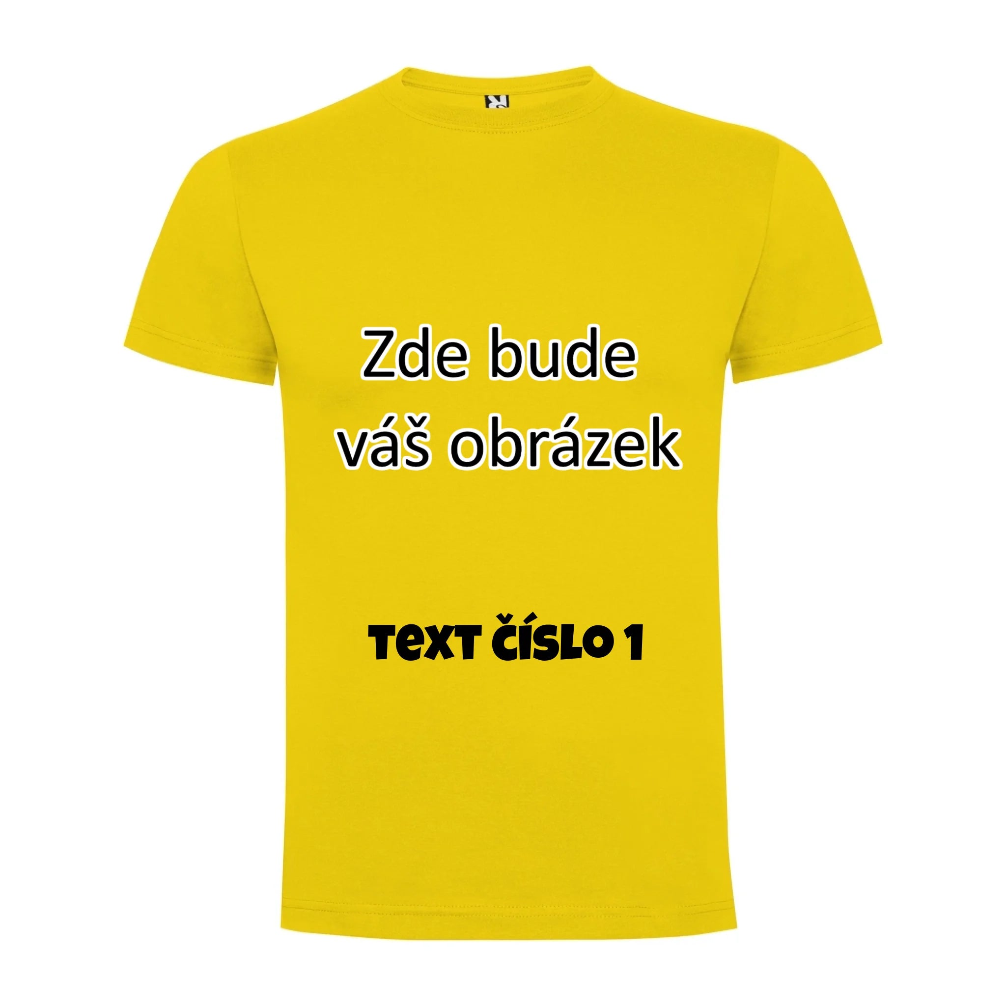 PÁNSKÉ TRIČKO krátký rukáv DOGO s vaším motivem/fotkou potisk jen dopředu pánské DOGO Žlutá