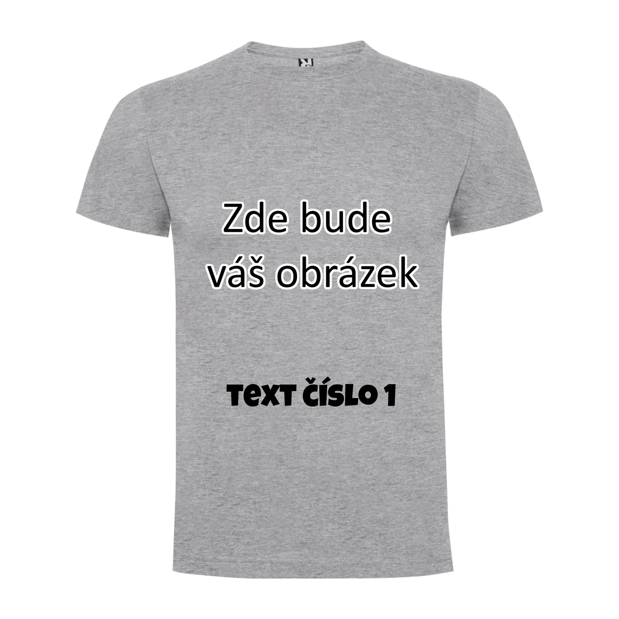 PÁNSKÉ TRIČKO krátký rukáv DOGO s vaším motivem/fotkou potisk jen dopředu pánské DOGO Melír