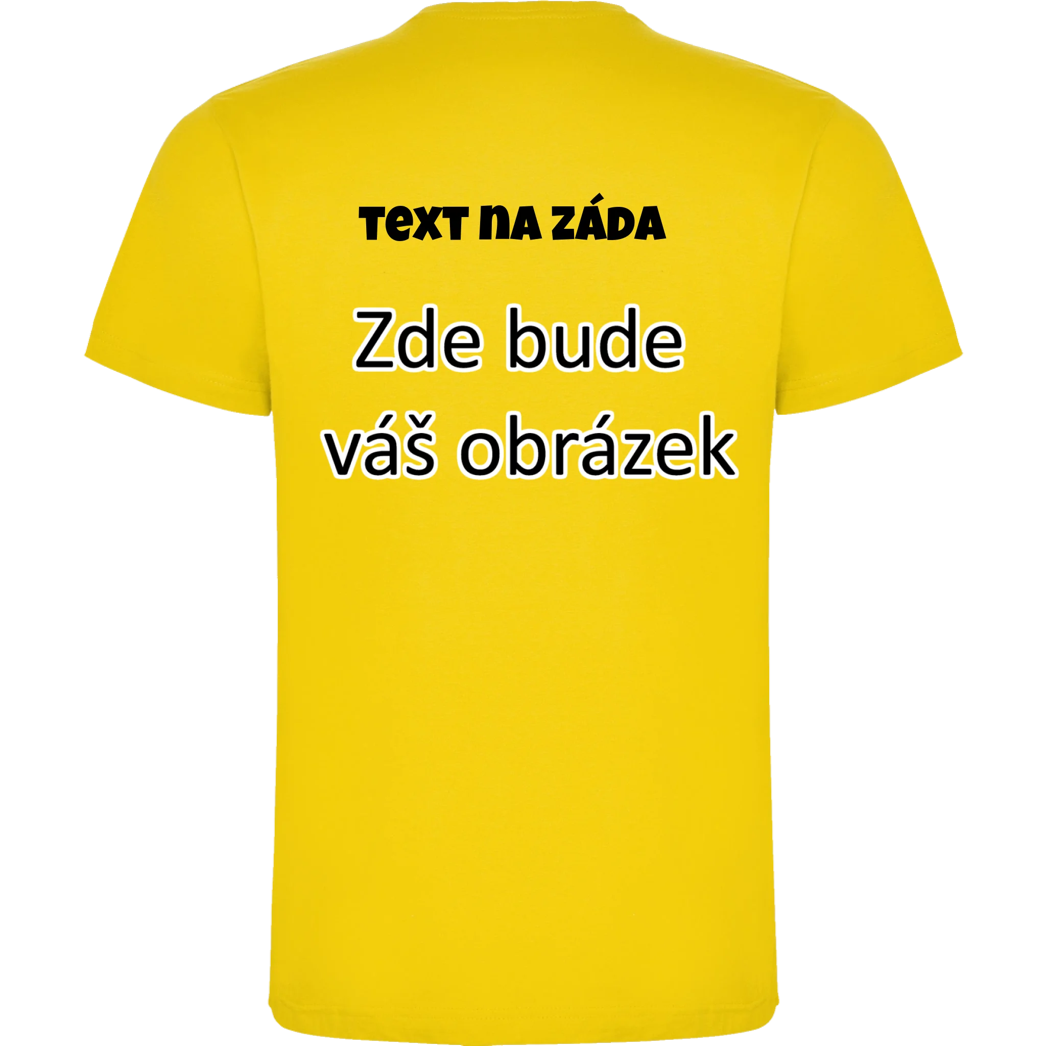 PÁNSKÉ TRIČKO krátký rukáv DOGO s vaším motivem/fotkou potisk jen na záda pánské DOGO Žlutá