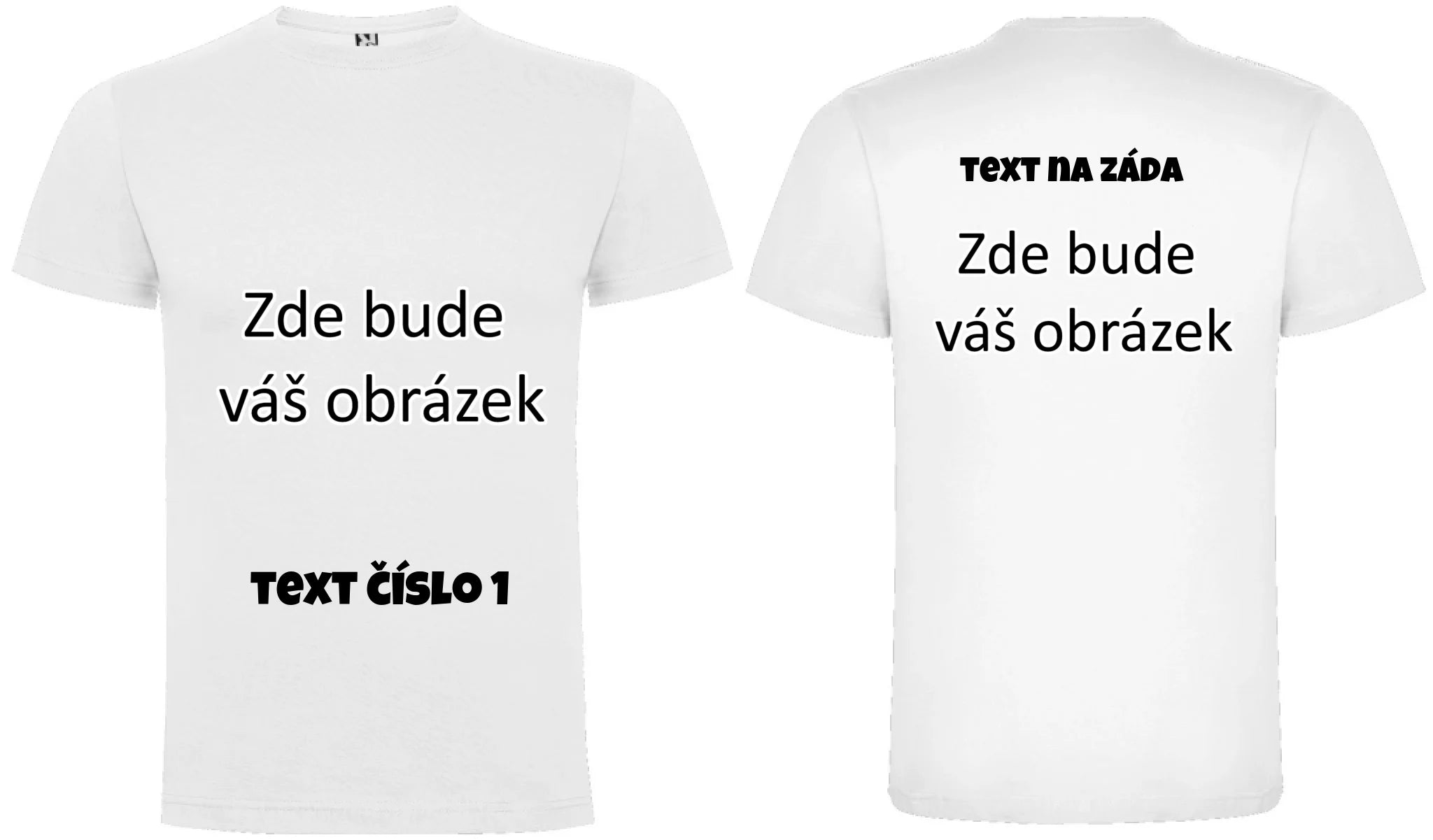 PÁNSKÉ TRIČKO krátký rukáv DOGO s vaším motivem/fotkou oboustranný potisk pánské DOGO Bílá