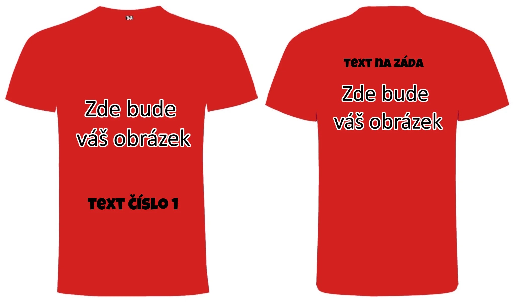 PÁNSKÉ TRIČKO krátký rukáv DOGO s vaším motivem/fotkou oboustranný potisk pánské DOGO Červená