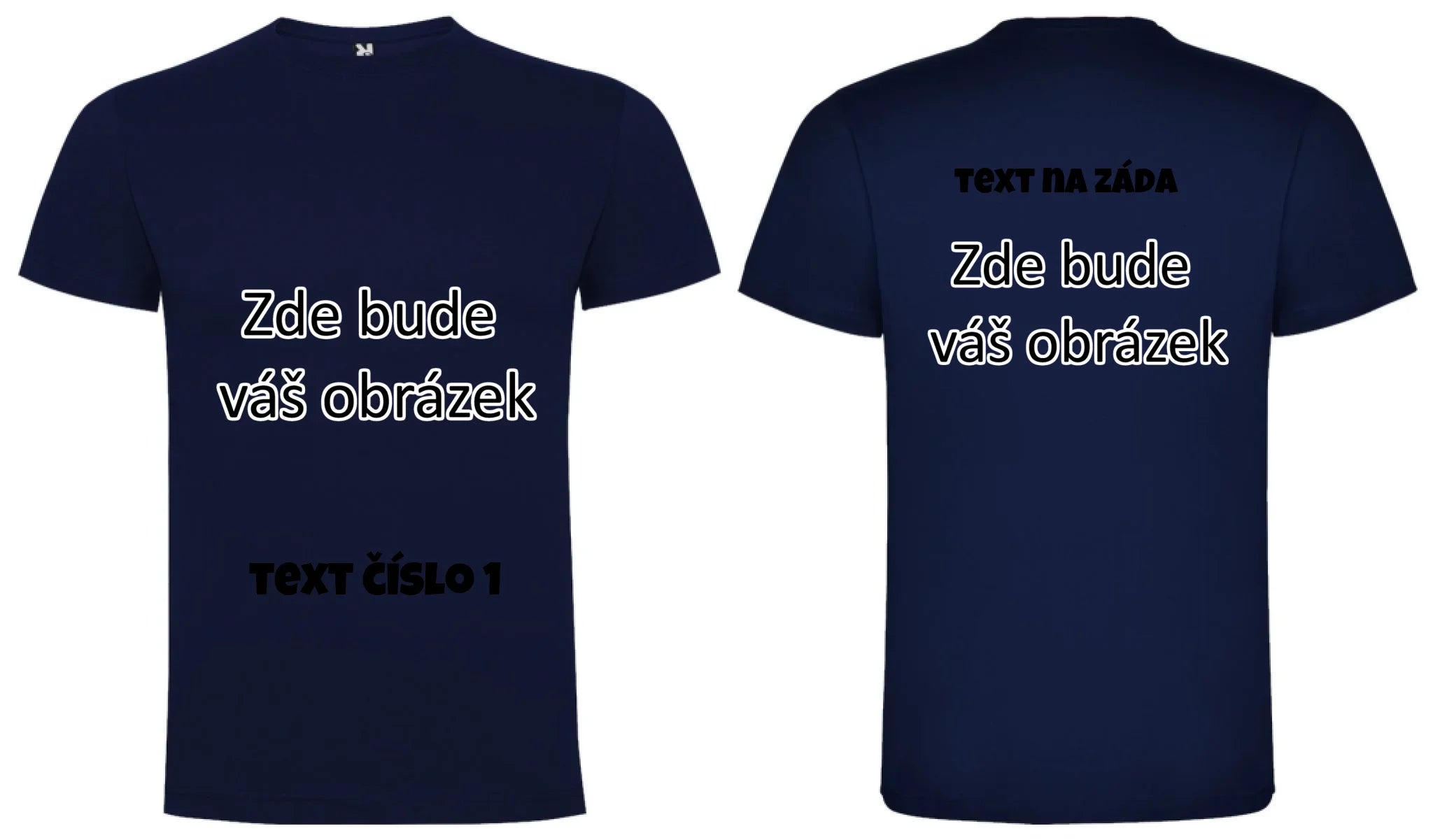 PÁNSKÉ TRIČKO krátký rukáv DOGO s vaším motivem/fotkou oboustranný potisk pánské DOGO Námořnická modrá