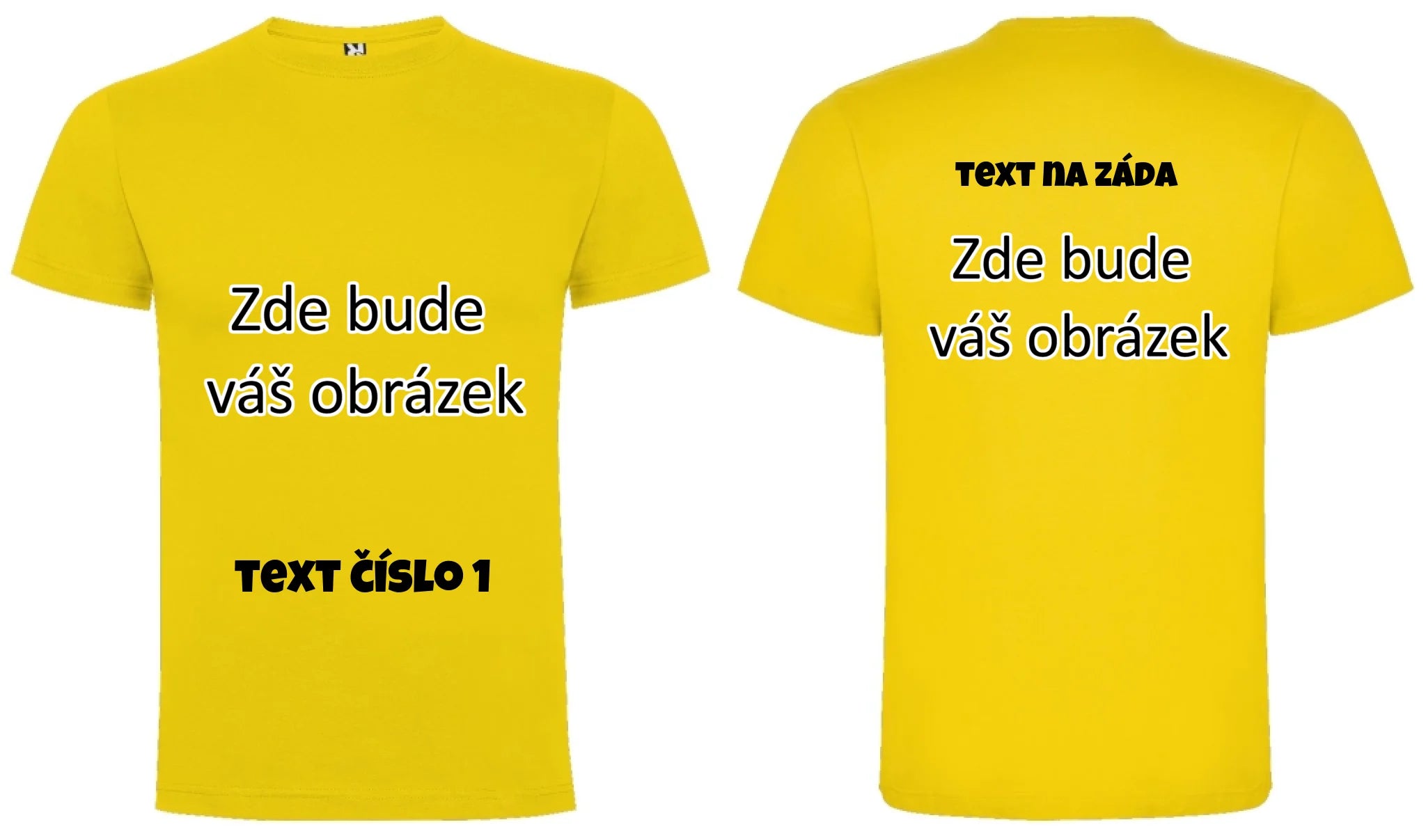 PÁNSKÉ TRIČKO krátký rukáv DOGO s vaším motivem/fotkou oboustranný potisk pánské DOGO Žlutá