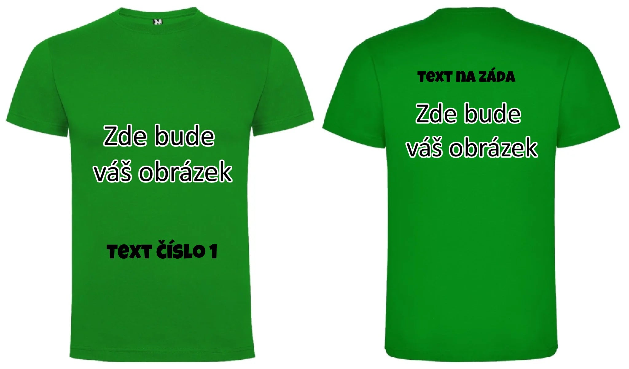 PÁNSKÉ TRIČKO krátký rukáv DOGO s vaším motivem/fotkou oboustranný potisk pánské DOGO Zelená