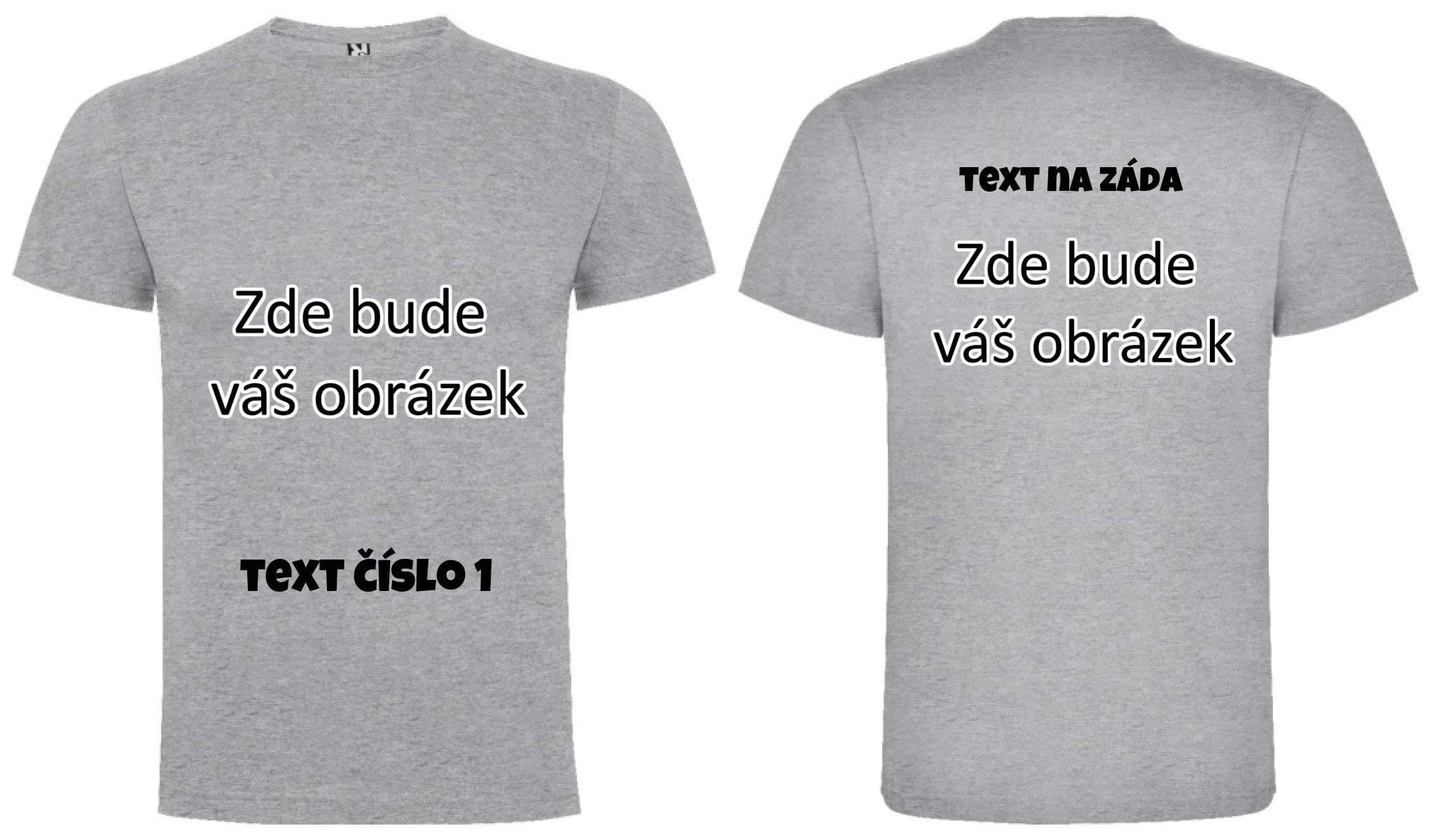 PÁNSKÉ TRIČKO krátký rukáv DOGO s vaším motivem/fotkou oboustranný potisk pánské DOGO Melír