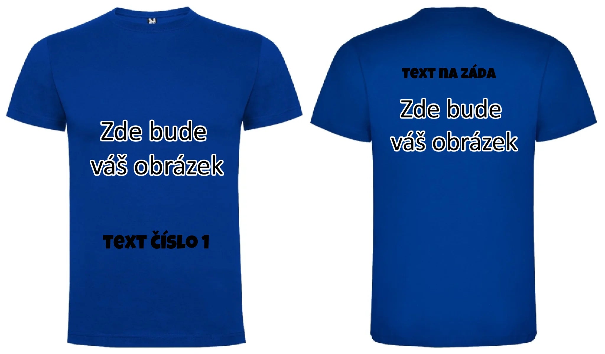 PÁNSKÉ TRIČKO krátký rukáv DOGO s vaším motivem/fotkou oboustranný potisk pánské DOGO Modrá