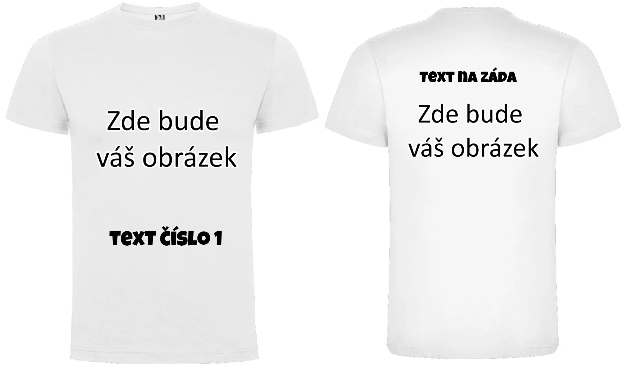 CHLAPECKÉ TRIČKO krátký rukáv DOGO s vaším motivem/fotkou oboustranný potisk chlapecké DOGO Bílá
