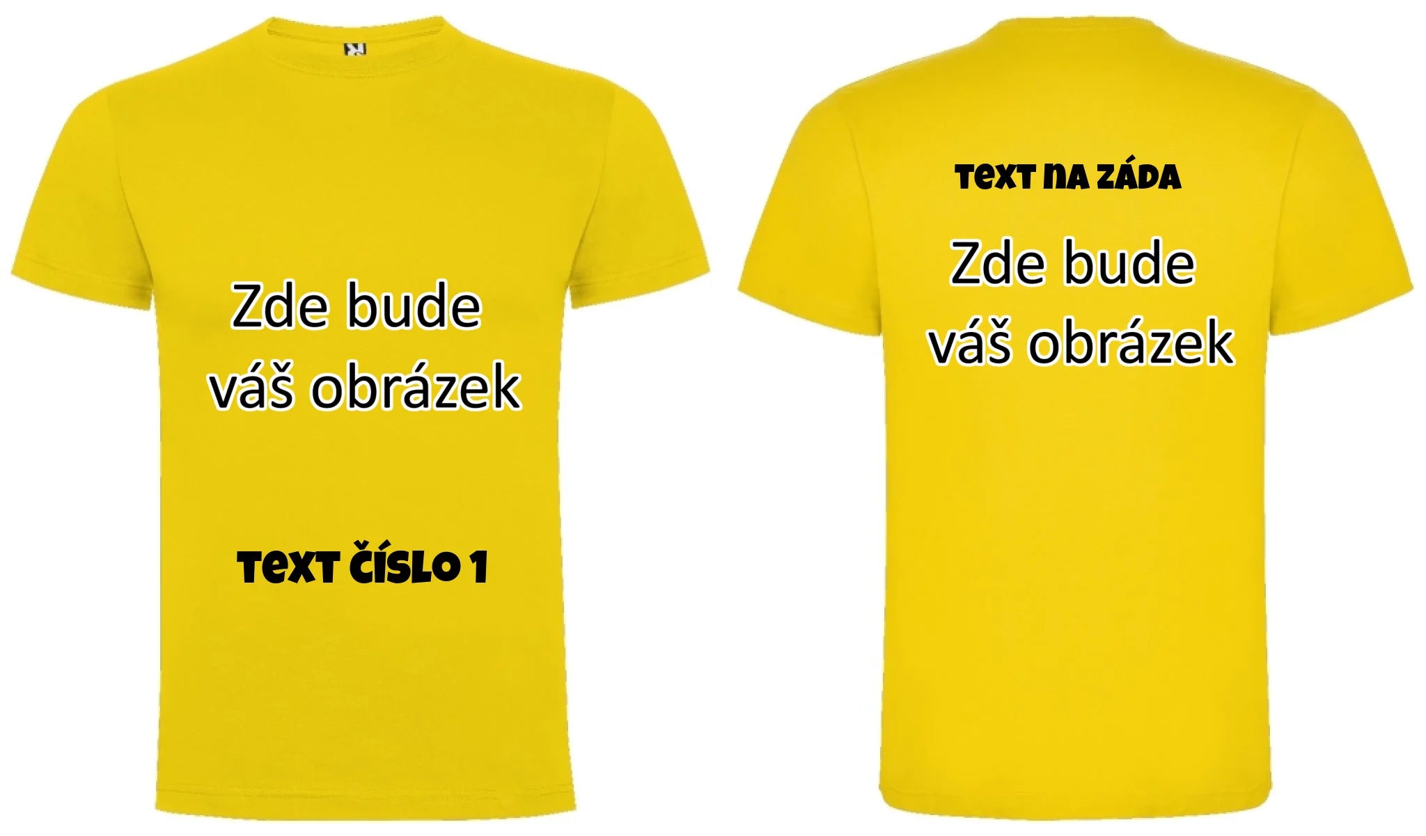 CHLAPECKÉ TRIČKO krátký rukáv DOGO s vaším motivem/fotkou oboustranný potisk chlapecké DOGO Žlutá