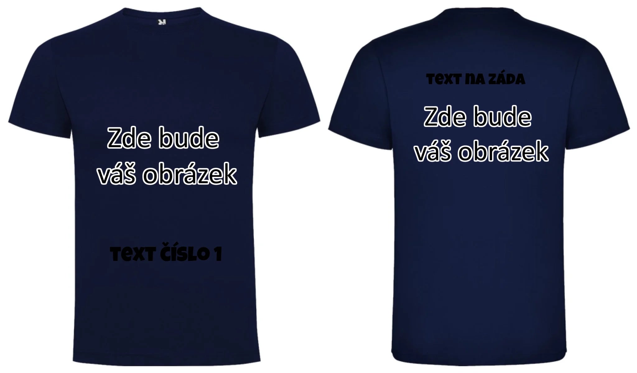 CHLAPECKÉ TRIČKO krátký rukáv DOGO s vaším motivem/fotkou oboustranný potisk chlapecké DOGO Námořnická modrá