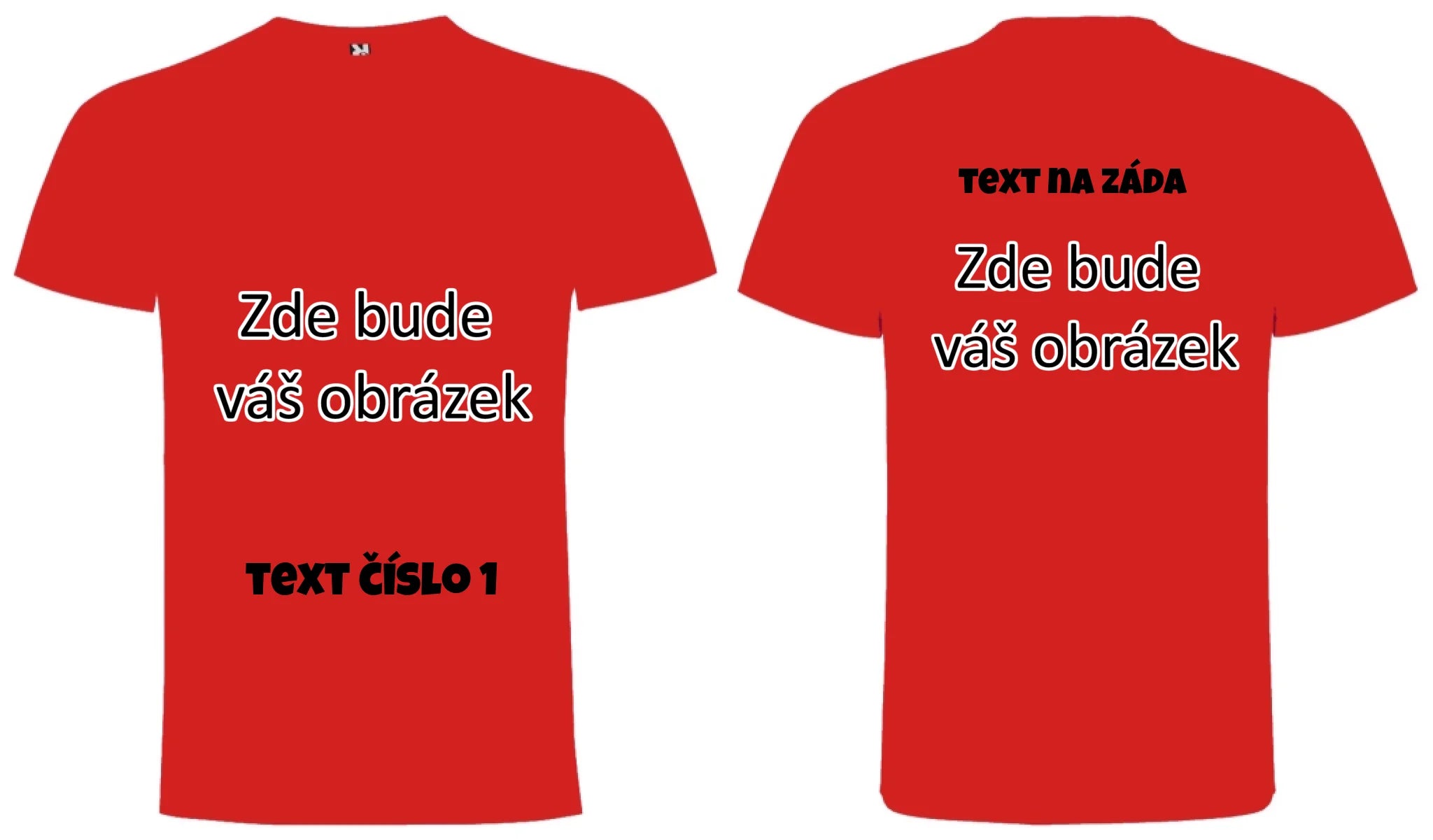 CHLAPECKÉ TRIČKO krátký rukáv DOGO s vaším motivem/fotkou oboustranný potisk chlapecké DOGO Červená