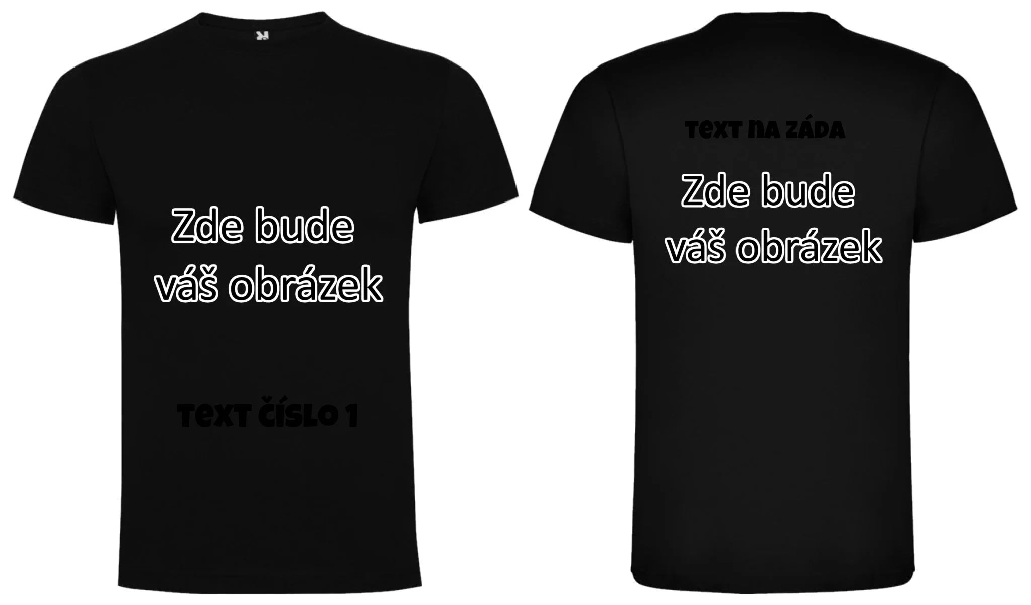 CHLAPECKÉ TRIČKO krátký rukáv DOGO s vaším motivem/fotkou oboustranný potisk chlapecké DOGO Černá
