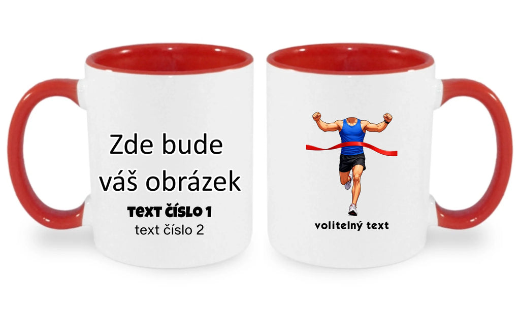 BĚH KOLO PLAVÁNÍ POSTAVA ZATÍM BEZ HLAVY - VLOŽTE FOTO, AUTOMATICKÝ OŘEZ hrníček