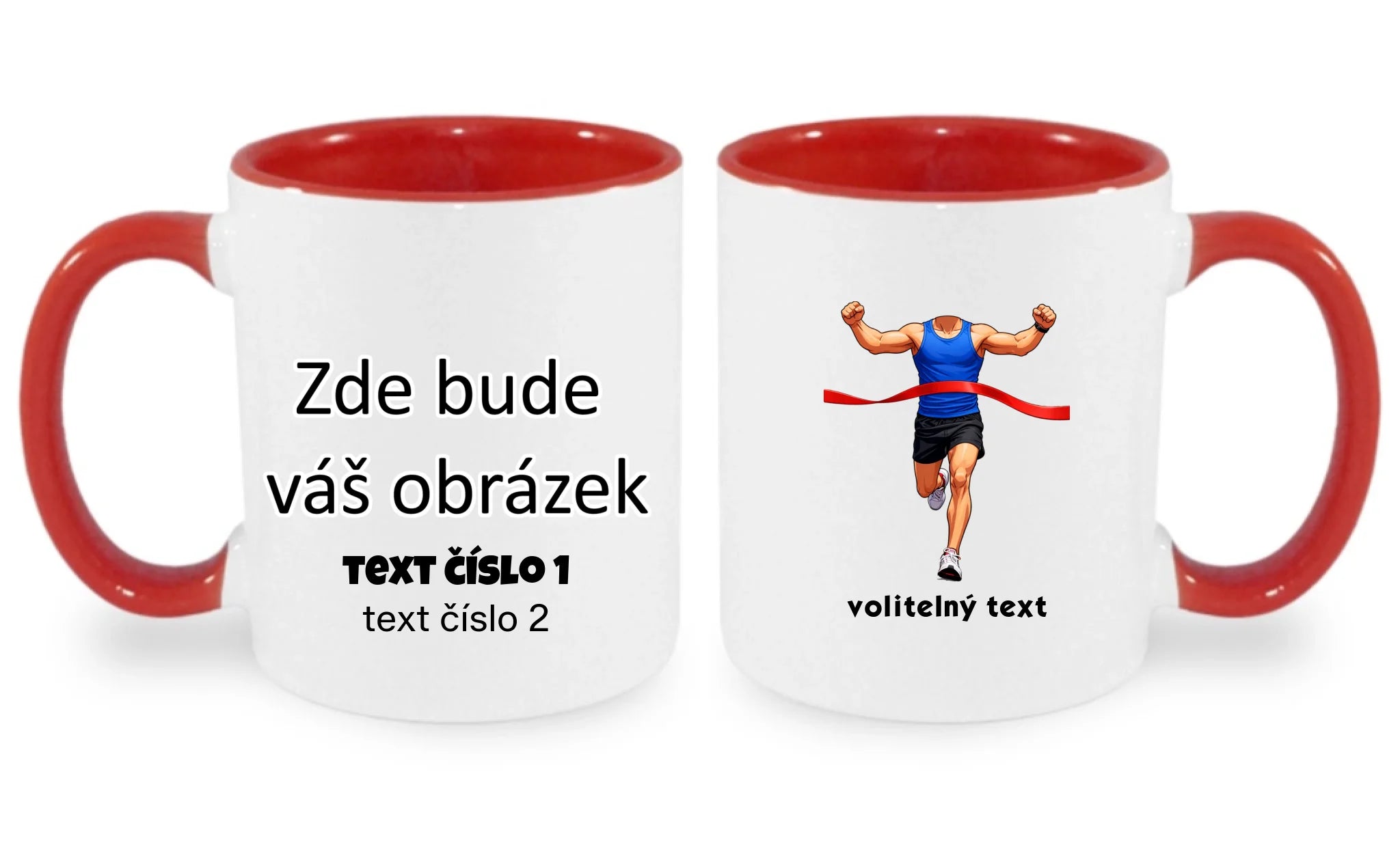 BĚH KOLO PLAVÁNÍ POSTAVA ZATÍM BEZ HLAVY - VLOŽTE FOTO, AUTOMATICKÝ OŘEZ hrníček