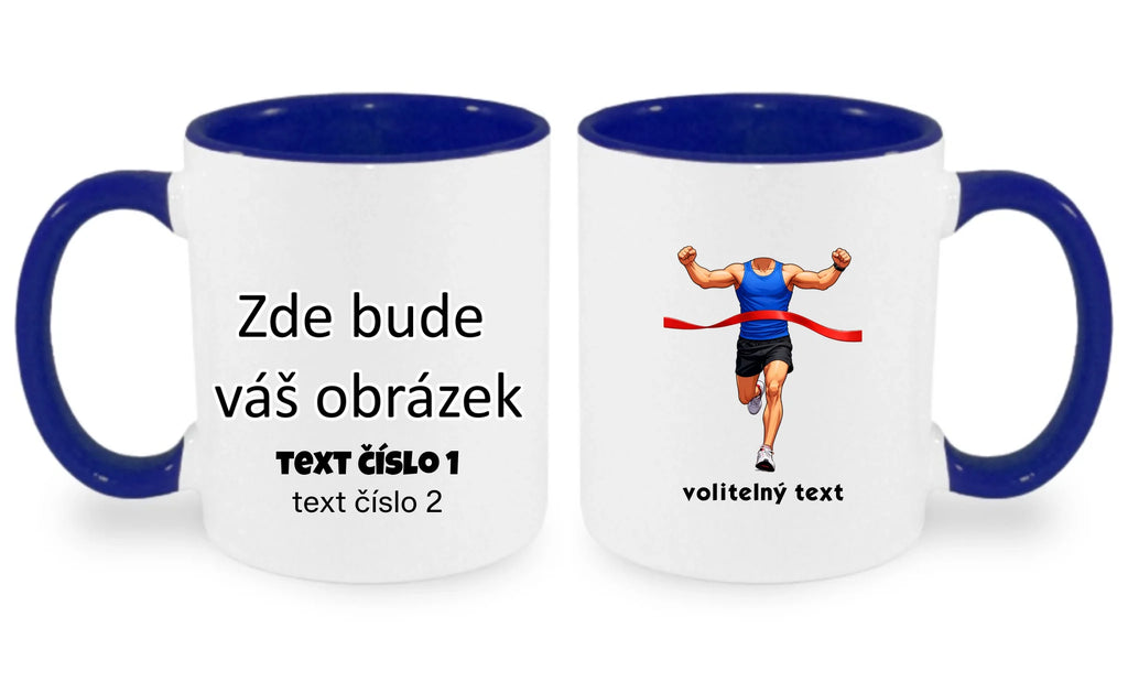 BĚH KOLO PLAVÁNÍ POSTAVA ZATÍM BEZ HLAVY - VLOŽTE FOTO, AUTOMATICKÝ OŘEZ hrníček