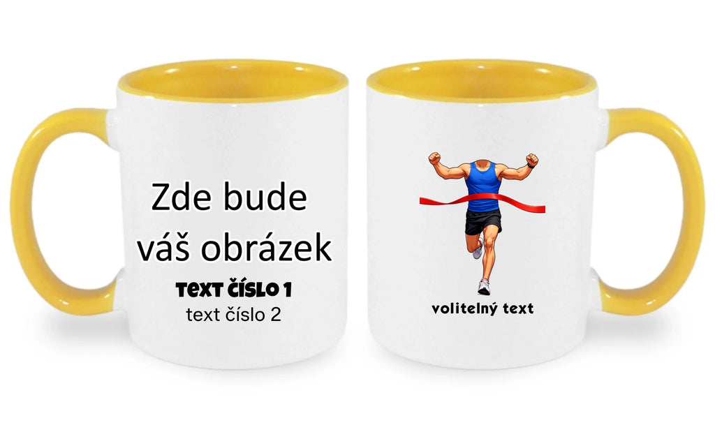 BĚH KOLO PLAVÁNÍ POSTAVA ZATÍM BEZ HLAVY - VLOŽTE FOTO, AUTOMATICKÝ OŘEZ hrníček