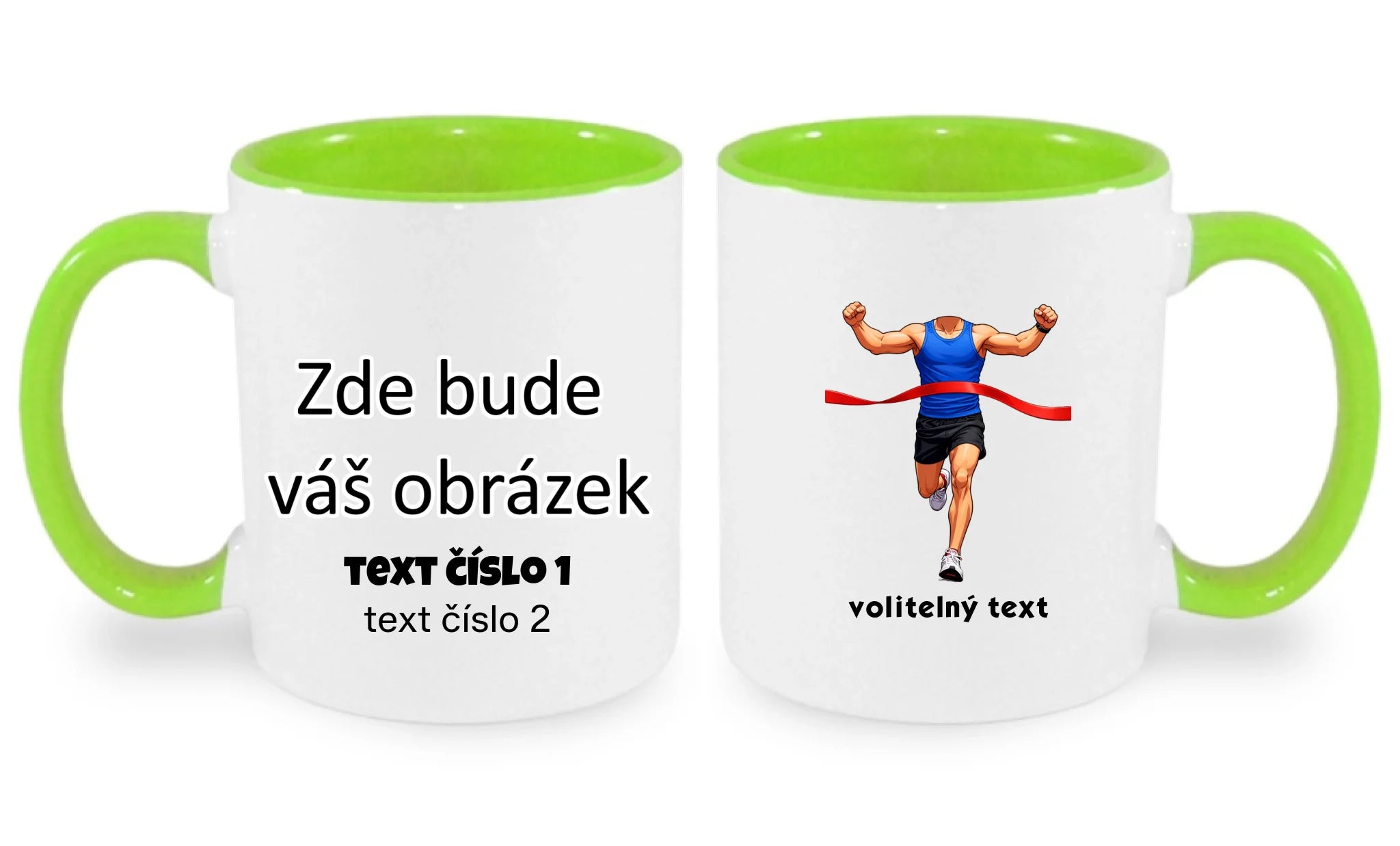 BĚH KOLO PLAVÁNÍ POSTAVA ZATÍM BEZ HLAVY - VLOŽTE FOTO, AUTOMATICKÝ OŘEZ hrníček
