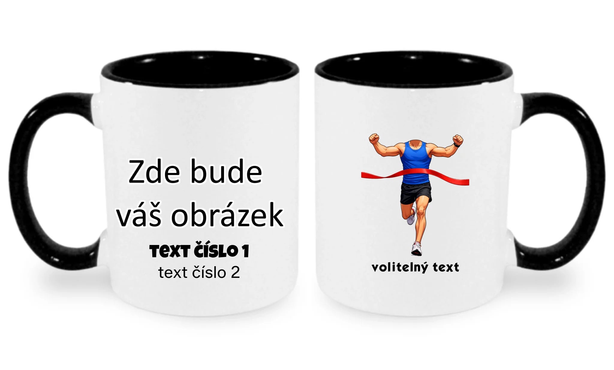 BĚH KOLO PLAVÁNÍ POSTAVA ZATÍM BEZ HLAVY - VLOŽTE FOTO, AUTOMATICKÝ OŘEZ hrníček