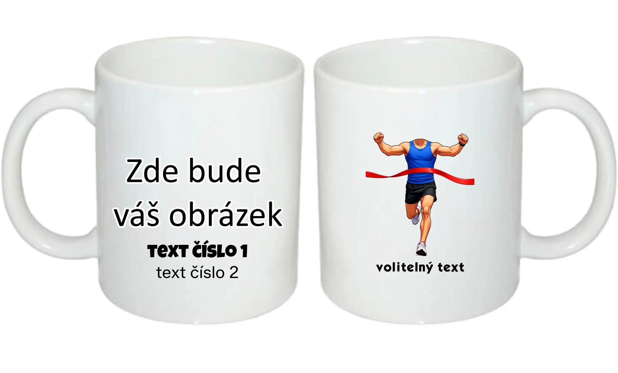 BĚH KOLO PLAVÁNÍ POSTAVA ZATÍM BEZ HLAVY - VLOŽTE FOTO, AUTOMATICKÝ OŘEZ hrníček