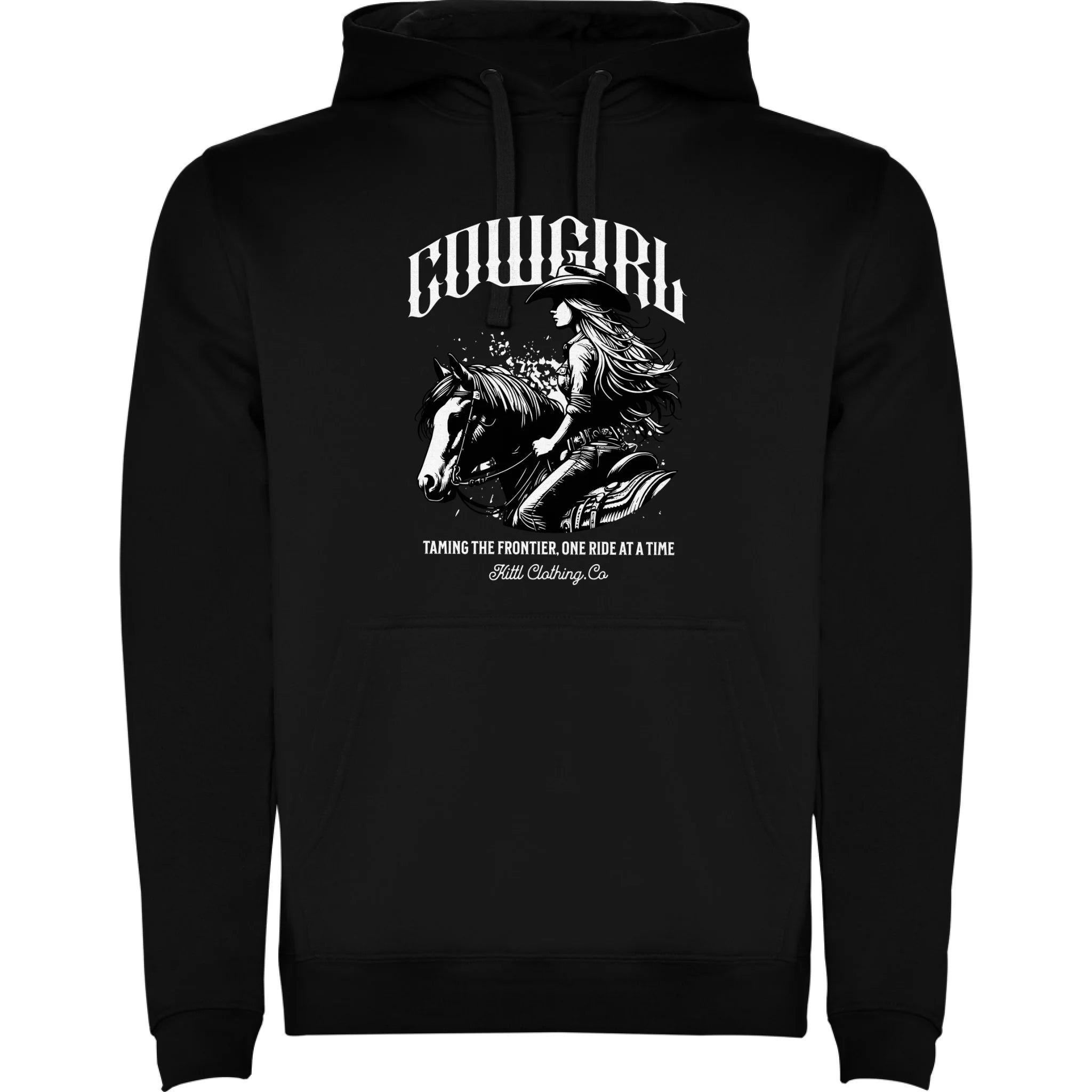 DĚTSKÁ MIKINA S KAPUCÍ s motivem COWGIRL (5+ motivů) potisk jen dopředu dětská mikina urban Černá