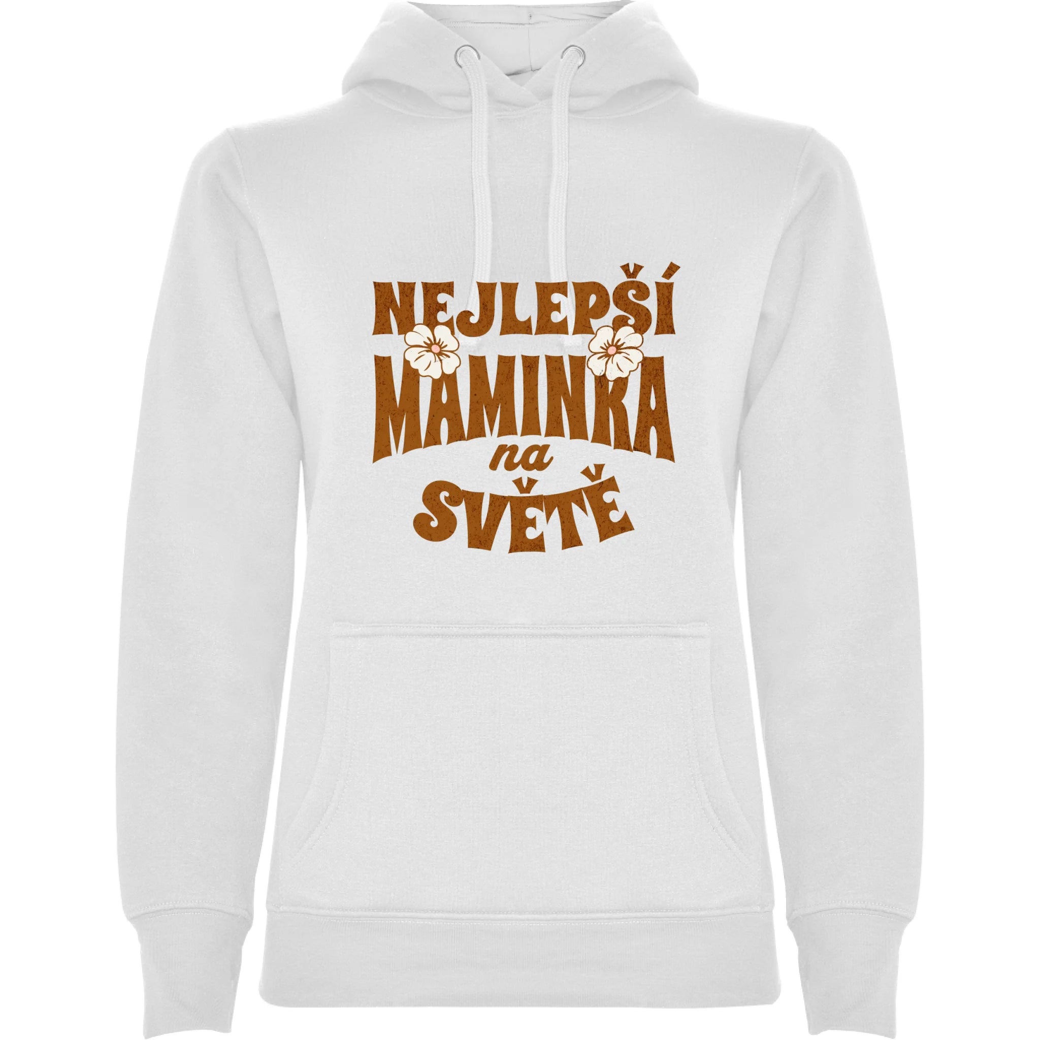 NEJ MÁMA (výběr ze 20 motivů) mikina s kapucí dámská potisk jen dopředu dámská mikina urban Bílá