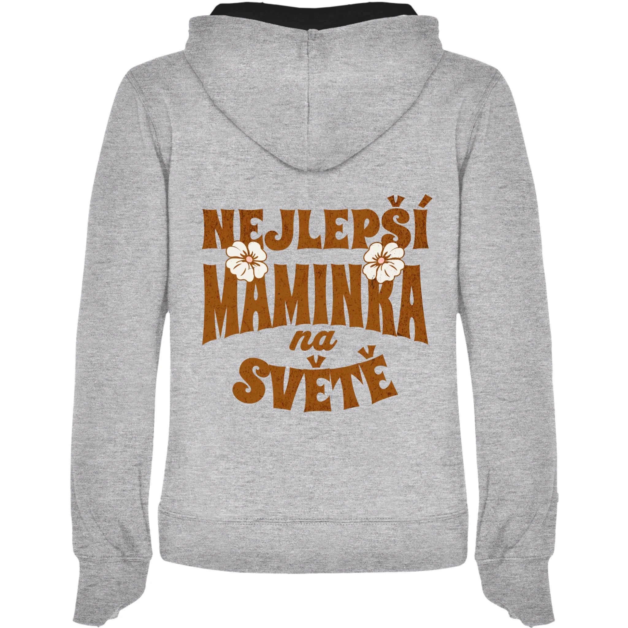 NEJ MÁMA (výběr ze 20 motivů) mikina s kapucí dámská potisk jen na záda dámská mikina URBAN Melír černá