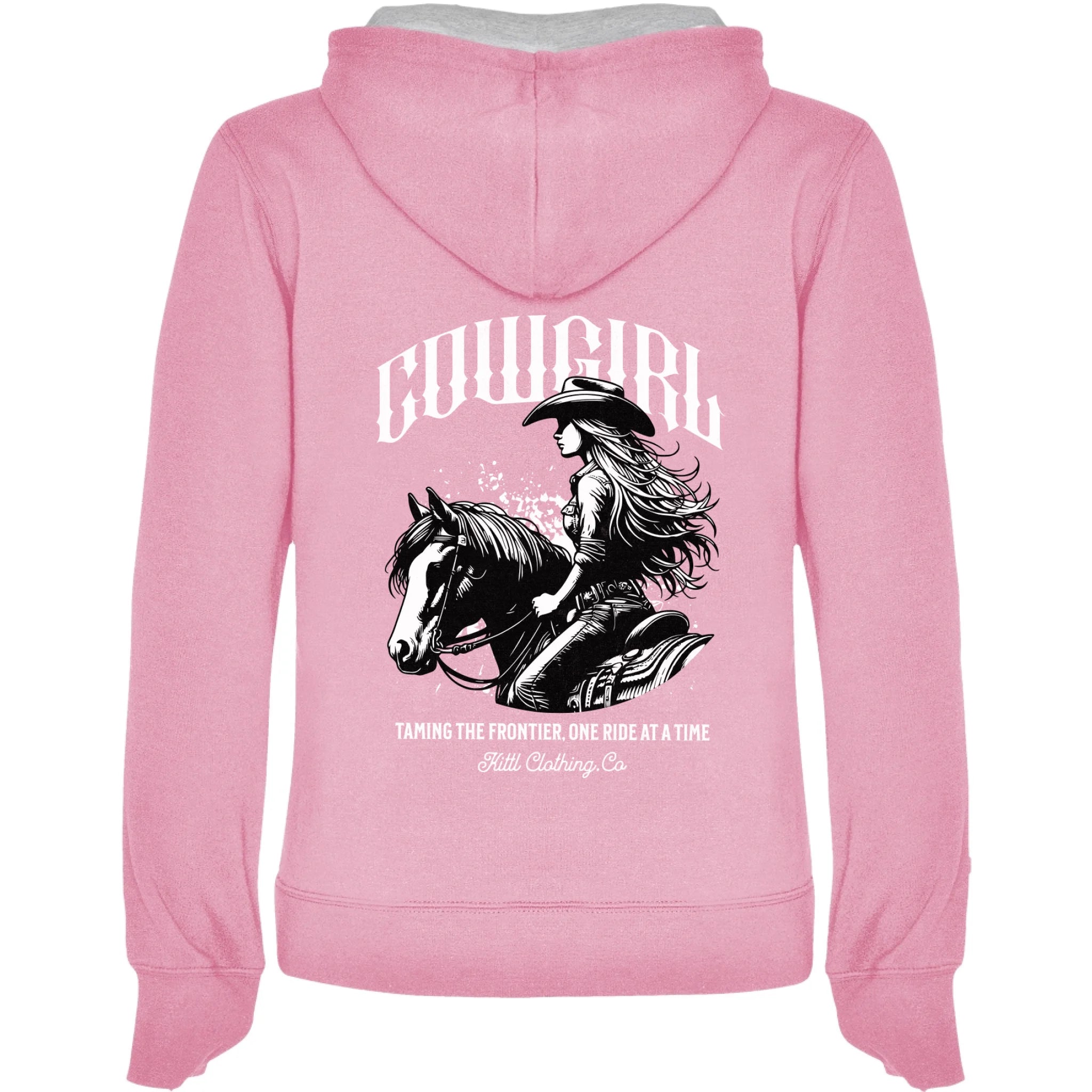 COWGIRL (výběr z 5 motivů) dámská mikina s kapucí potisk jen na záda dámská mikina URBAN Růžová melír