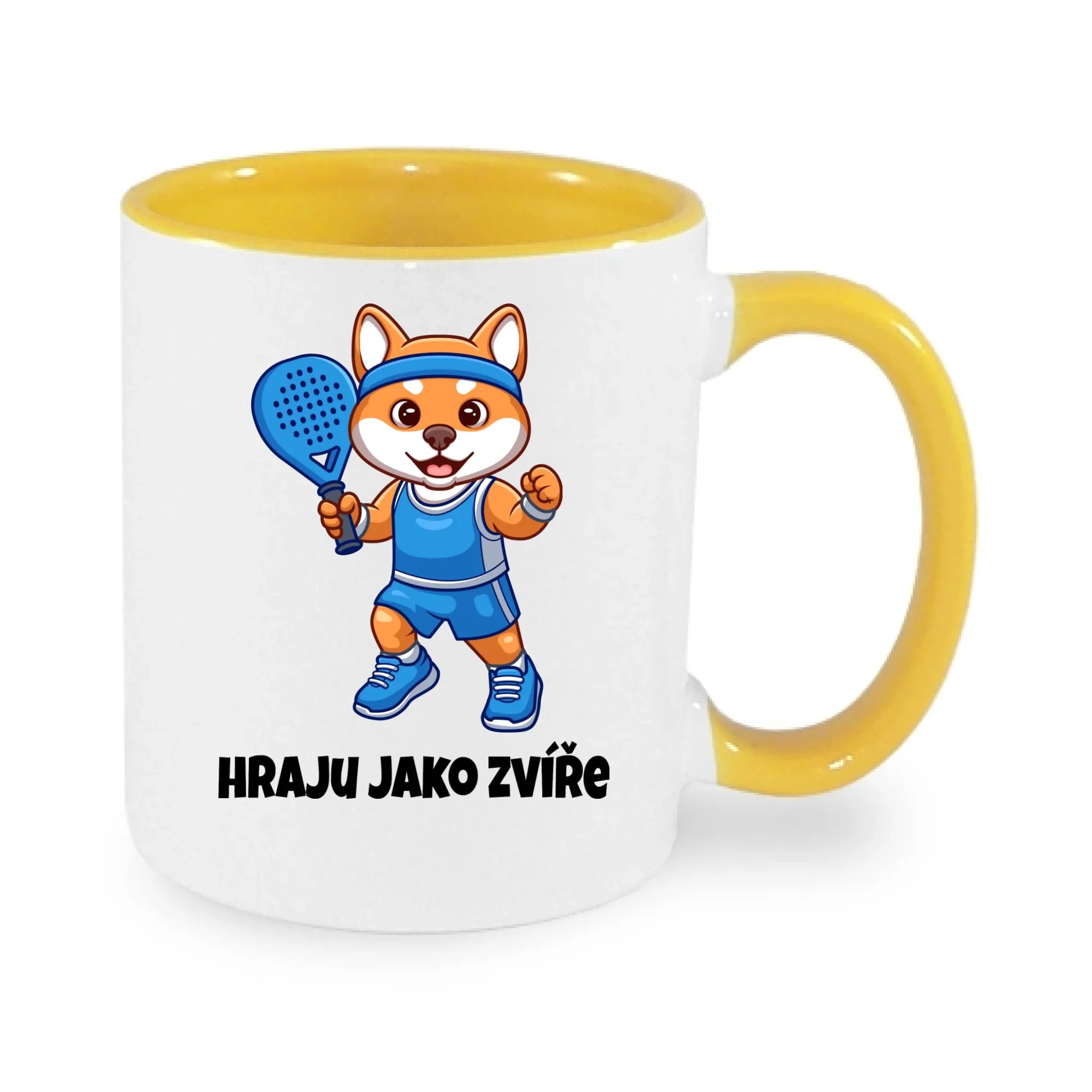 HRAJU JAKO ZVÍŘE (výběr ze 3 motivů) hrníček potisk jen dopředu hrníček Bílá žlutá 330 ml
